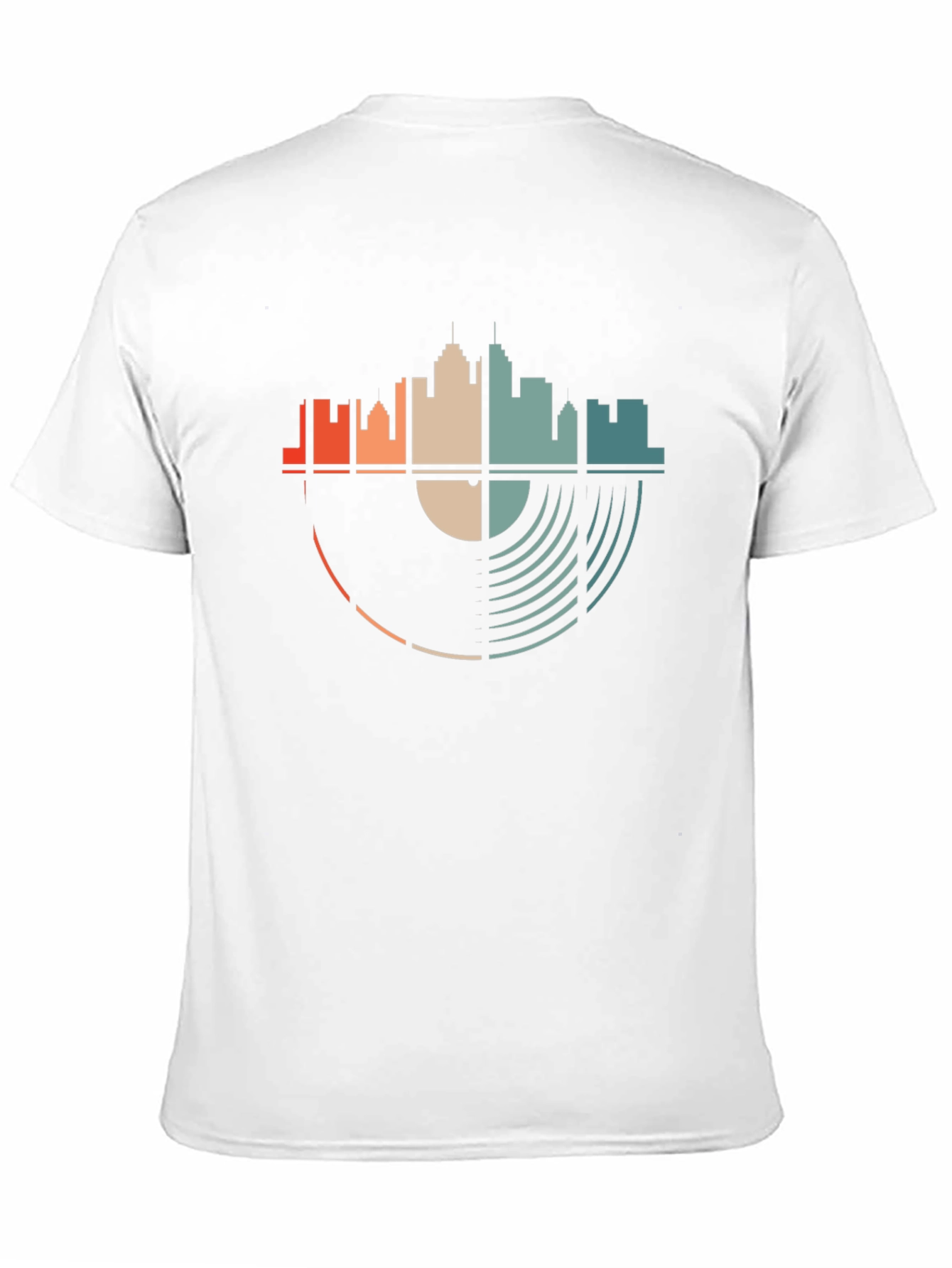 Black Retro Skyline Vinyl Record Graphic T-Shirt view 11