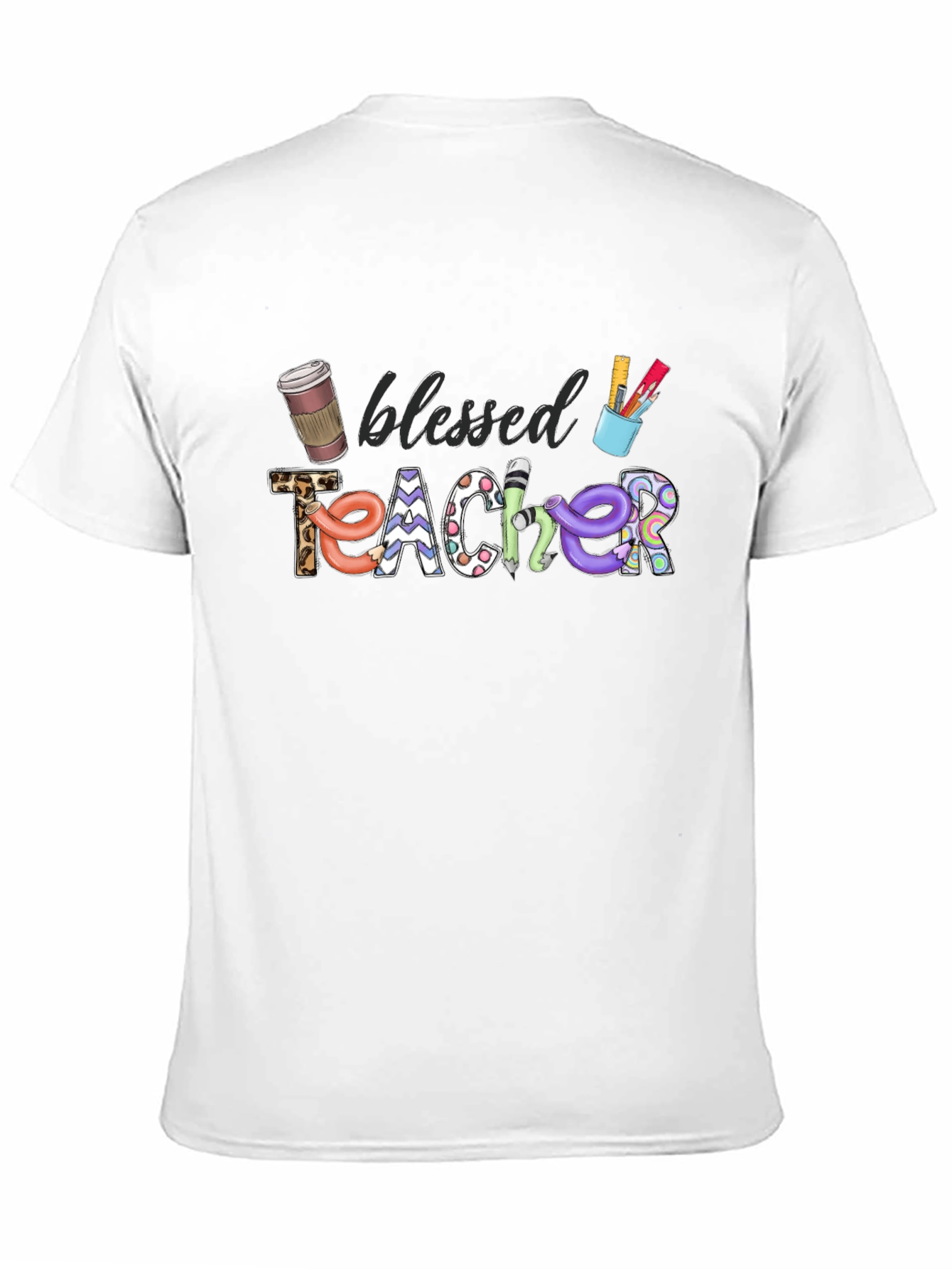 Black Blessed Teacher Graphic T-Shirt view 11
