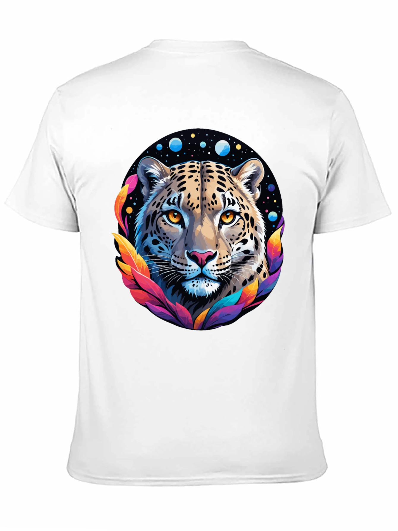Black Leopard Galaxy Graphic Print Tee - Stylish Black T-Shirt view 11
