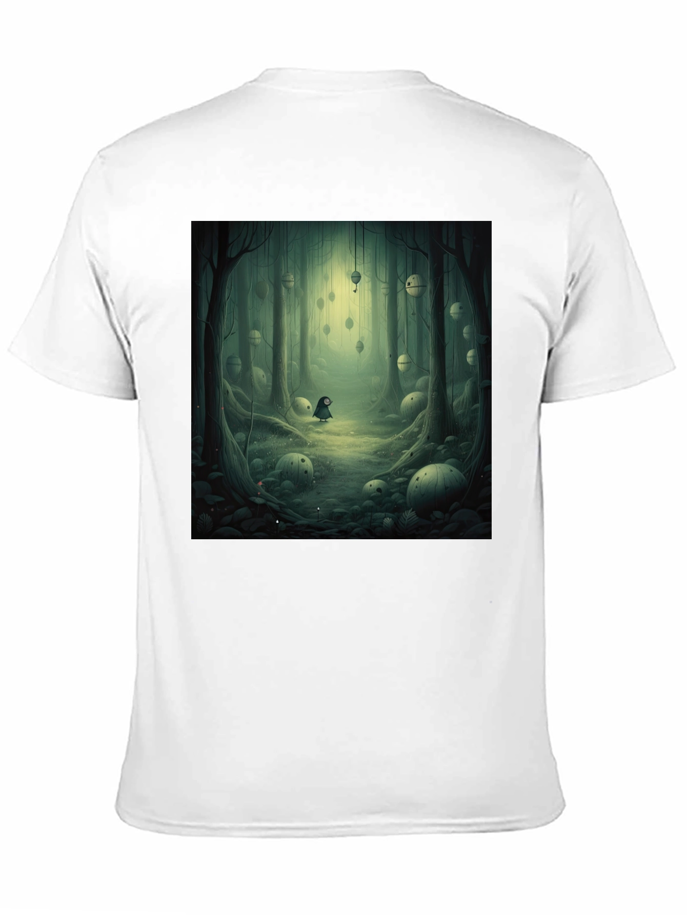 Black Eerie Forest Graphic Tee - Unique Design T-Shirt view 11