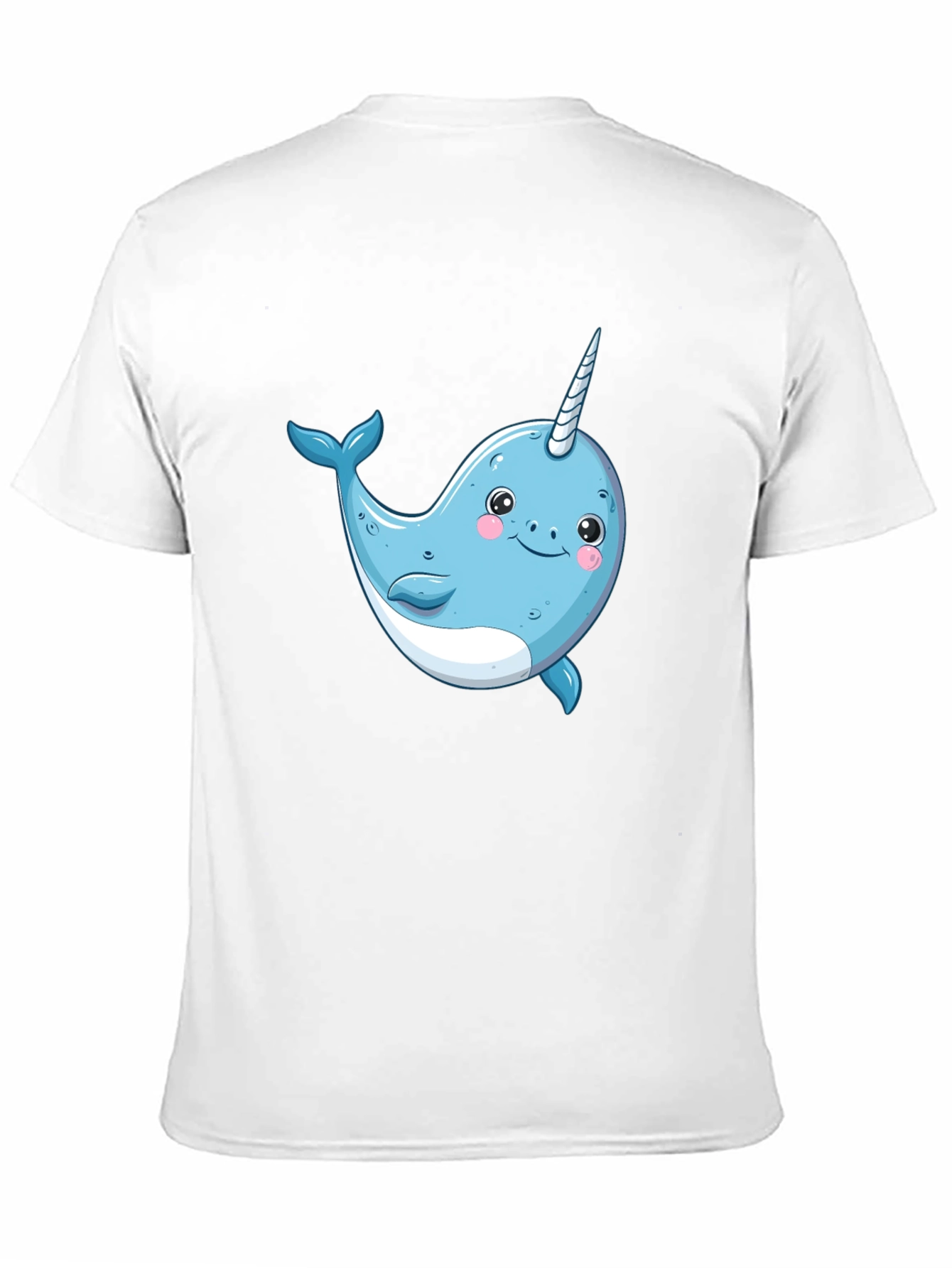 Black Cute Narwhal Graphic Tee - Black Cotton T-Shirt view 11