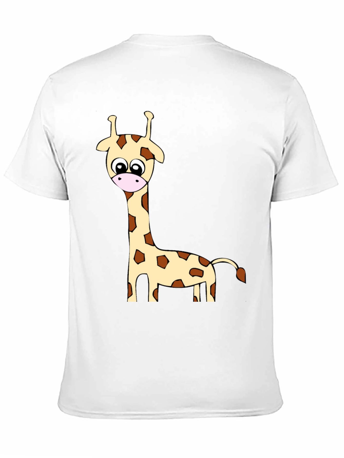 Black Cartoon Giraffe Print Crew Neck T-Shirt view 11
