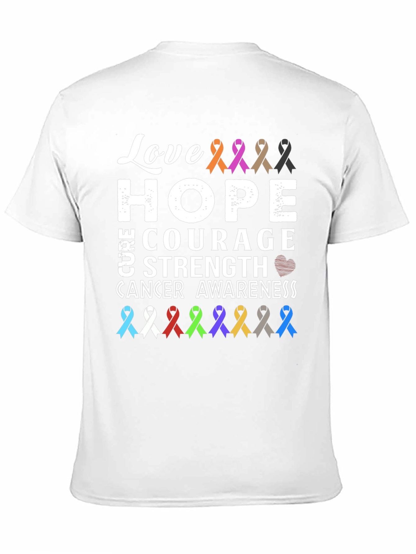 Black Love, Hope, Cure Cancer Awareness T-Shirt view 11