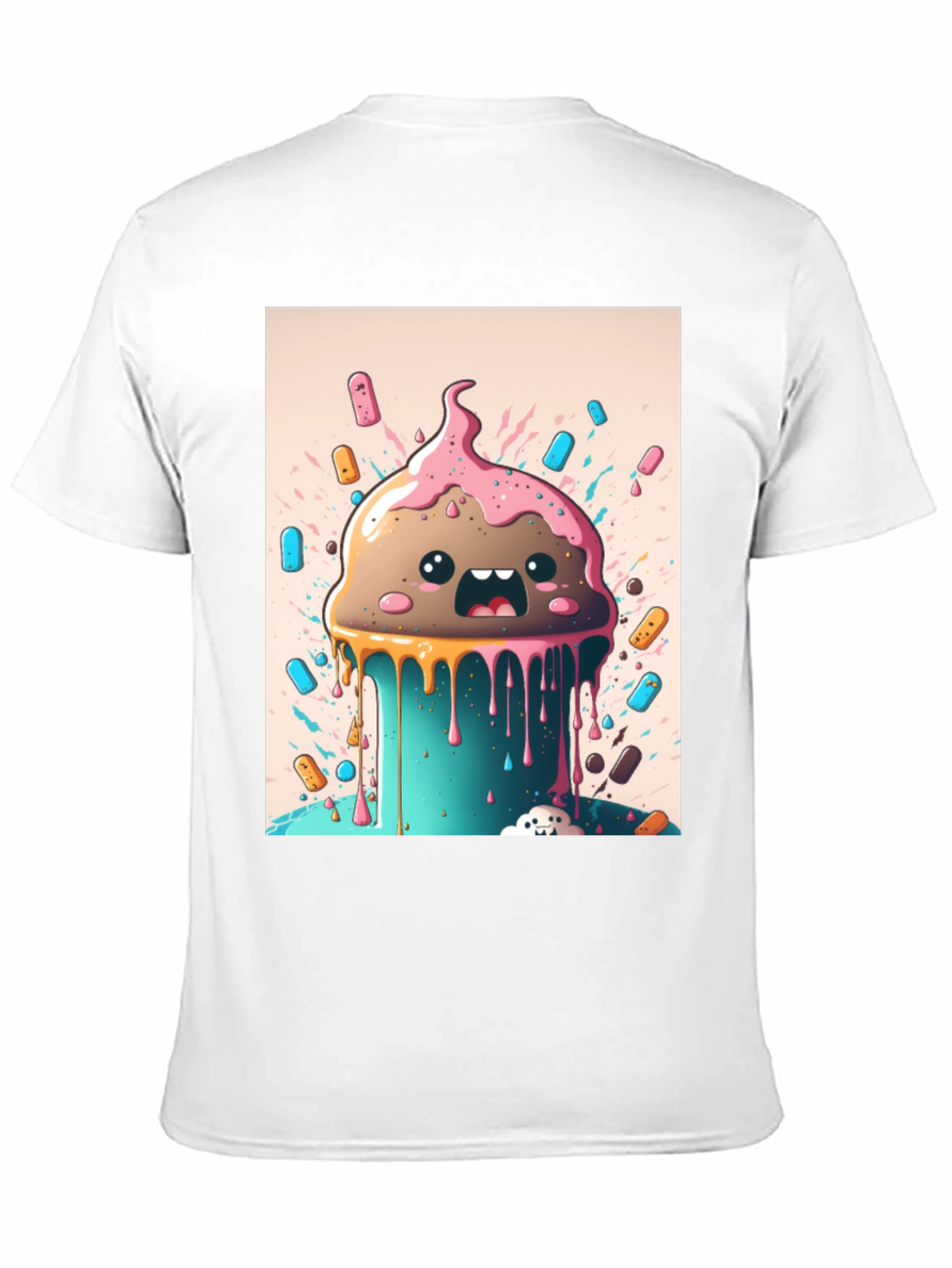 Black Kawaii Melting Ice Cream Graphic Tee view 11