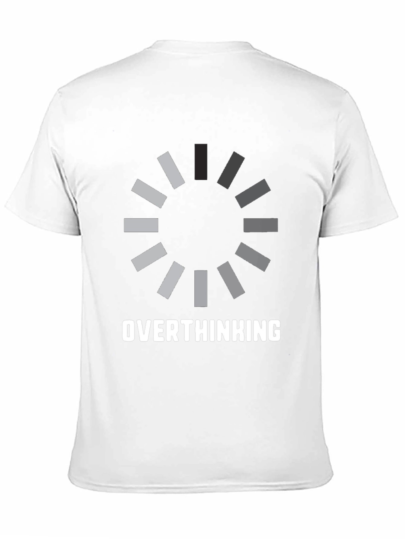 Black Overthinking Loading Funny Black T-Shirt view 11