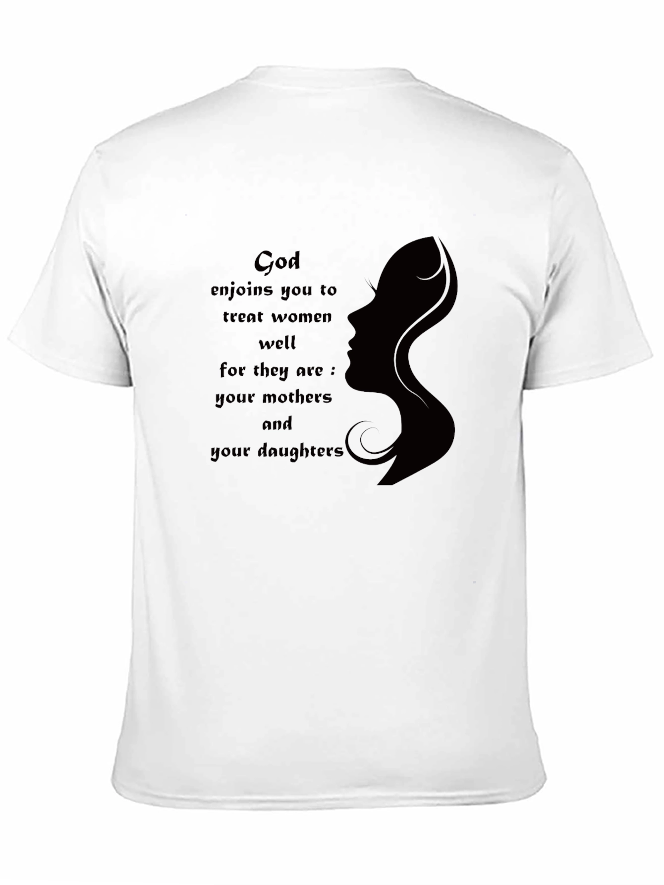 Black God Enjoins You To Treat Women Well Graphic T-Shirt view 11