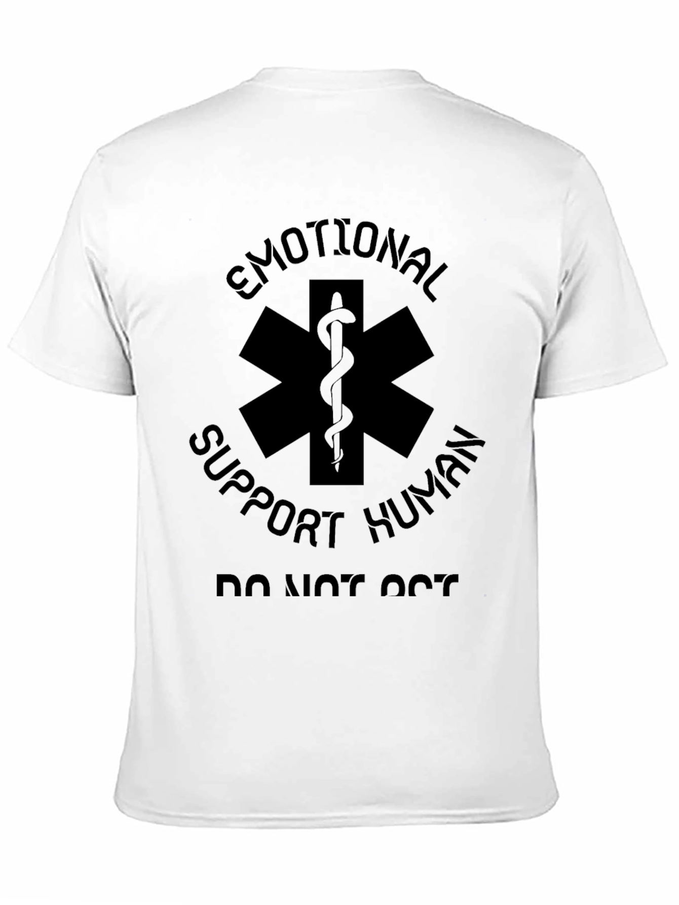 Black Emotional Support Human Star of Life Black T-Shirt view 11
