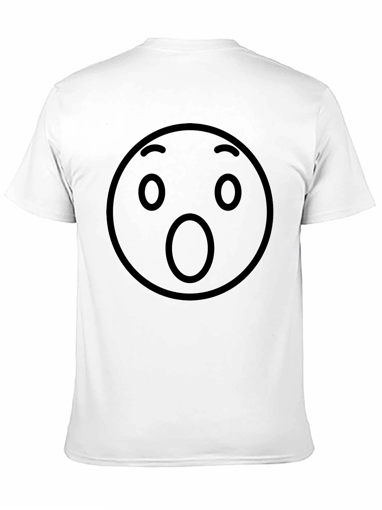 Black Shocked Emoji Graphic Tee - Unisex Black T-Shirt view 11