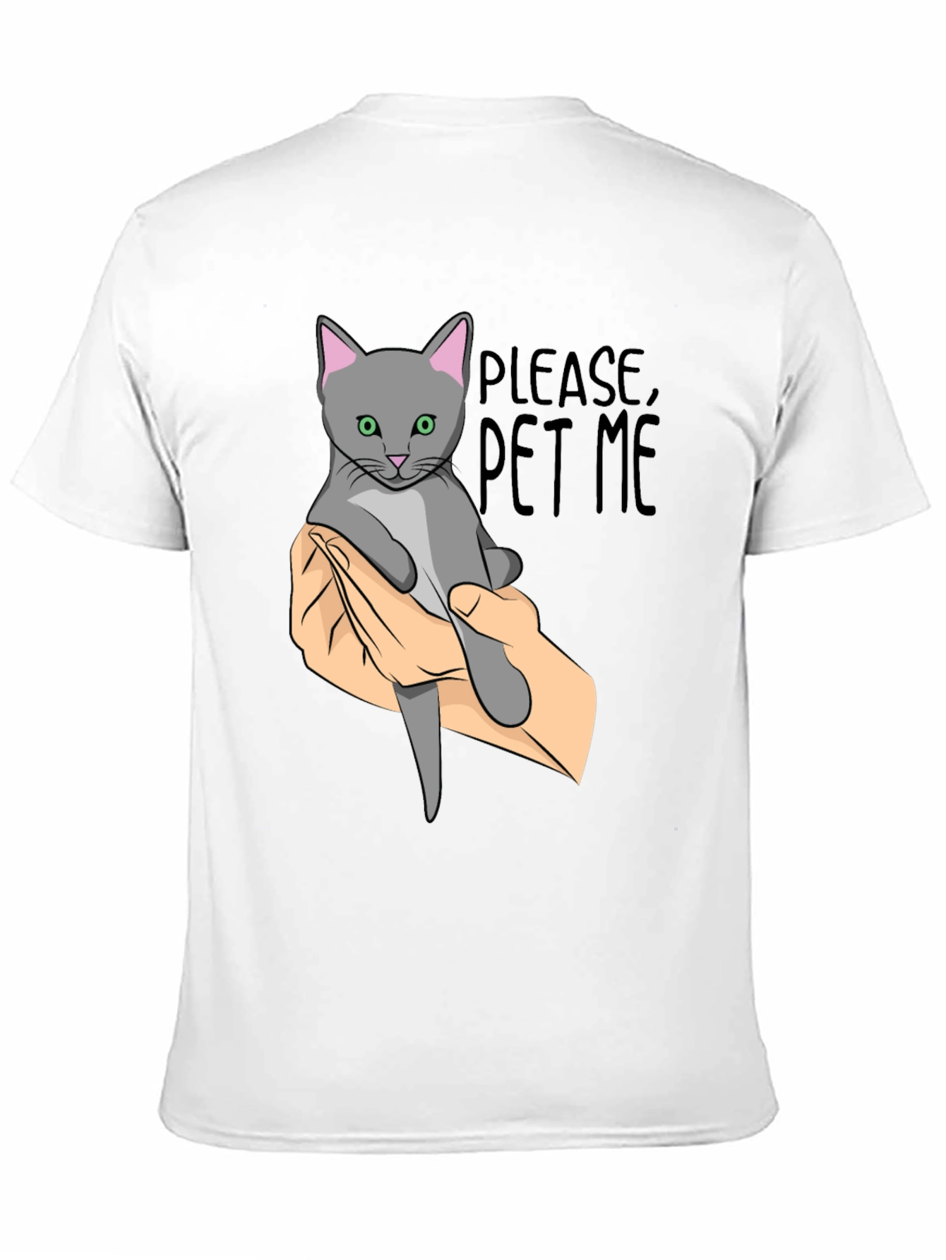 Black Please Pet Me Cat Graphic T-Shirt view 11
