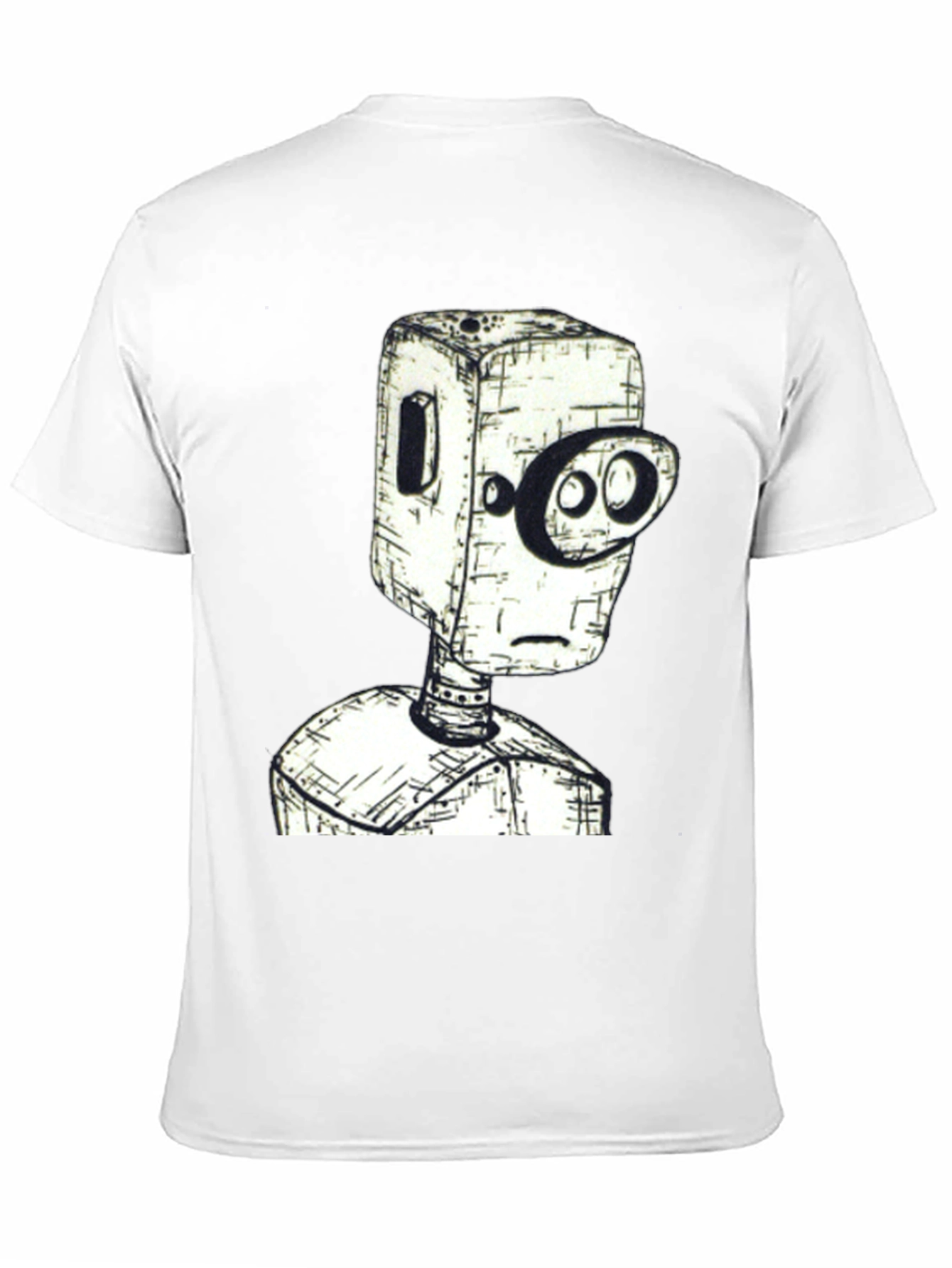 Black Robot Head Graphic Tee - Unique Design, Black Shirt view 11