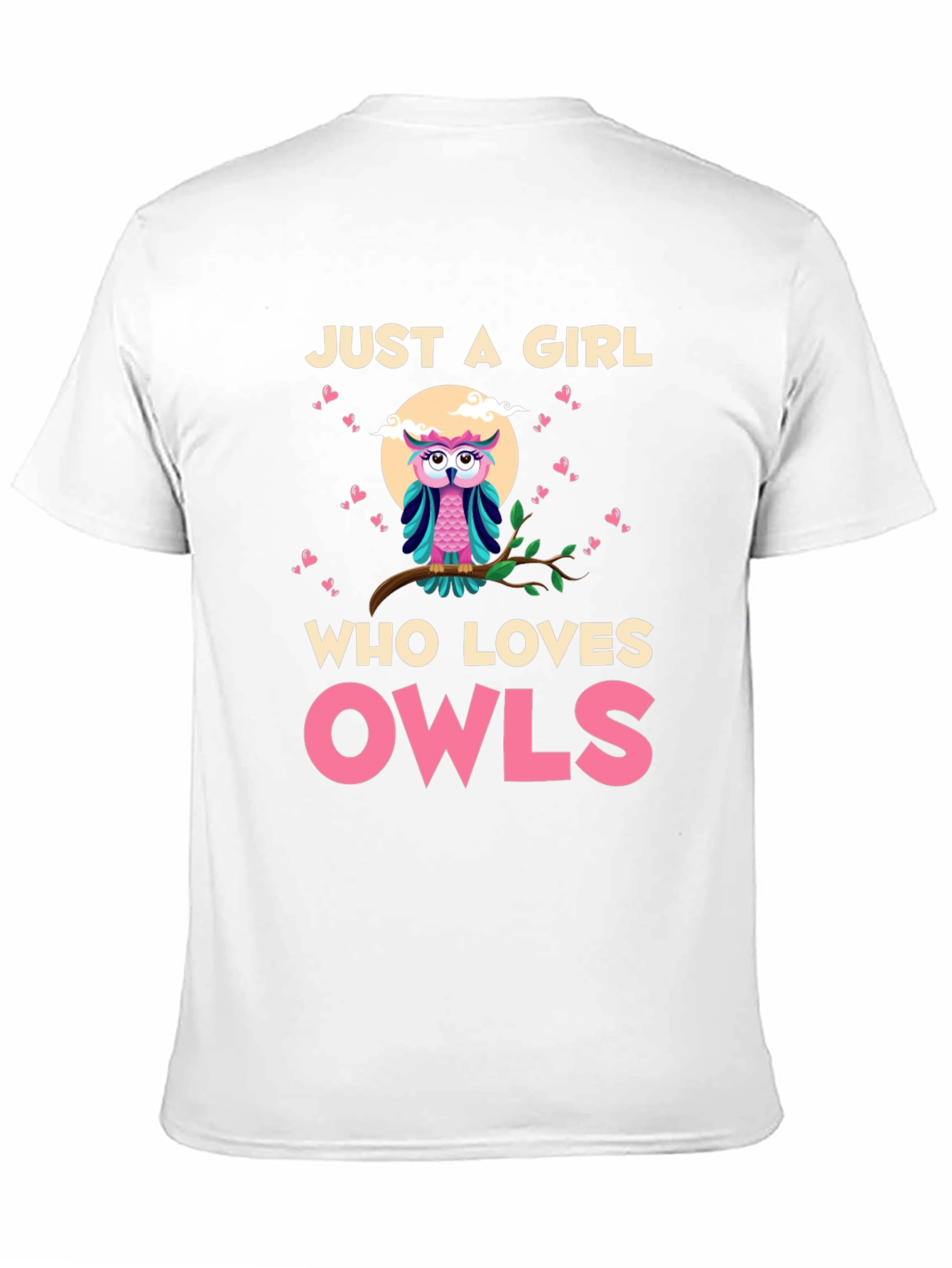 Black Just a Girl Who Loves Owls T-Shirt view 11