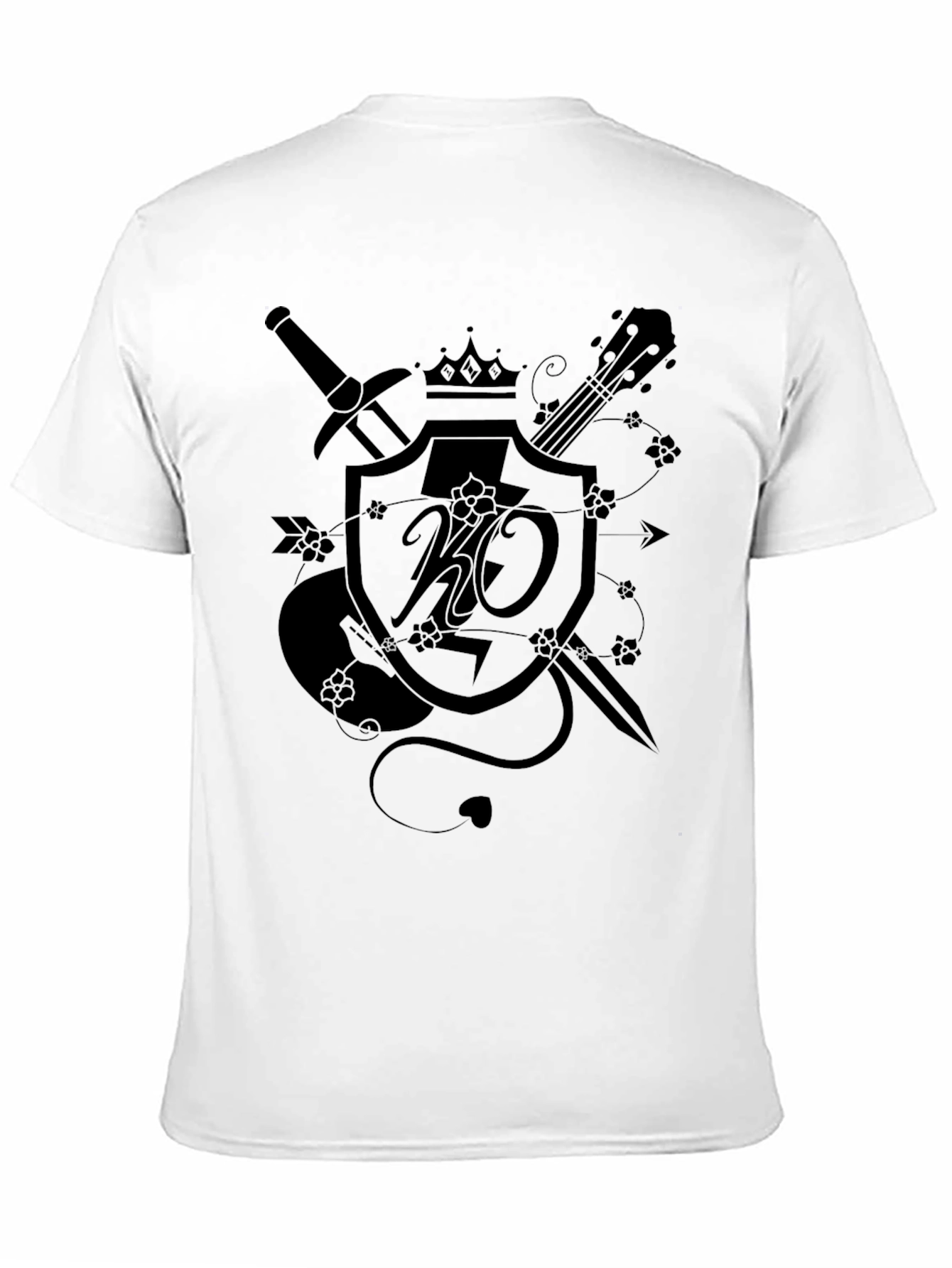 Black Embroidered Crest Graphic T-Shirt - Black view 11