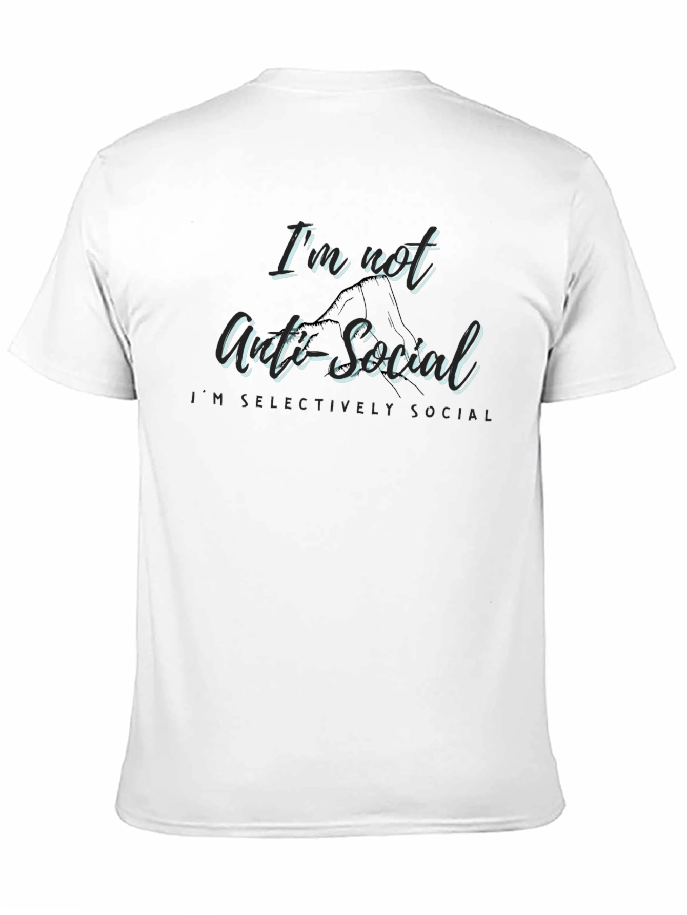 Black I'm Not Anti-Social Graphic T-Shirt view 11