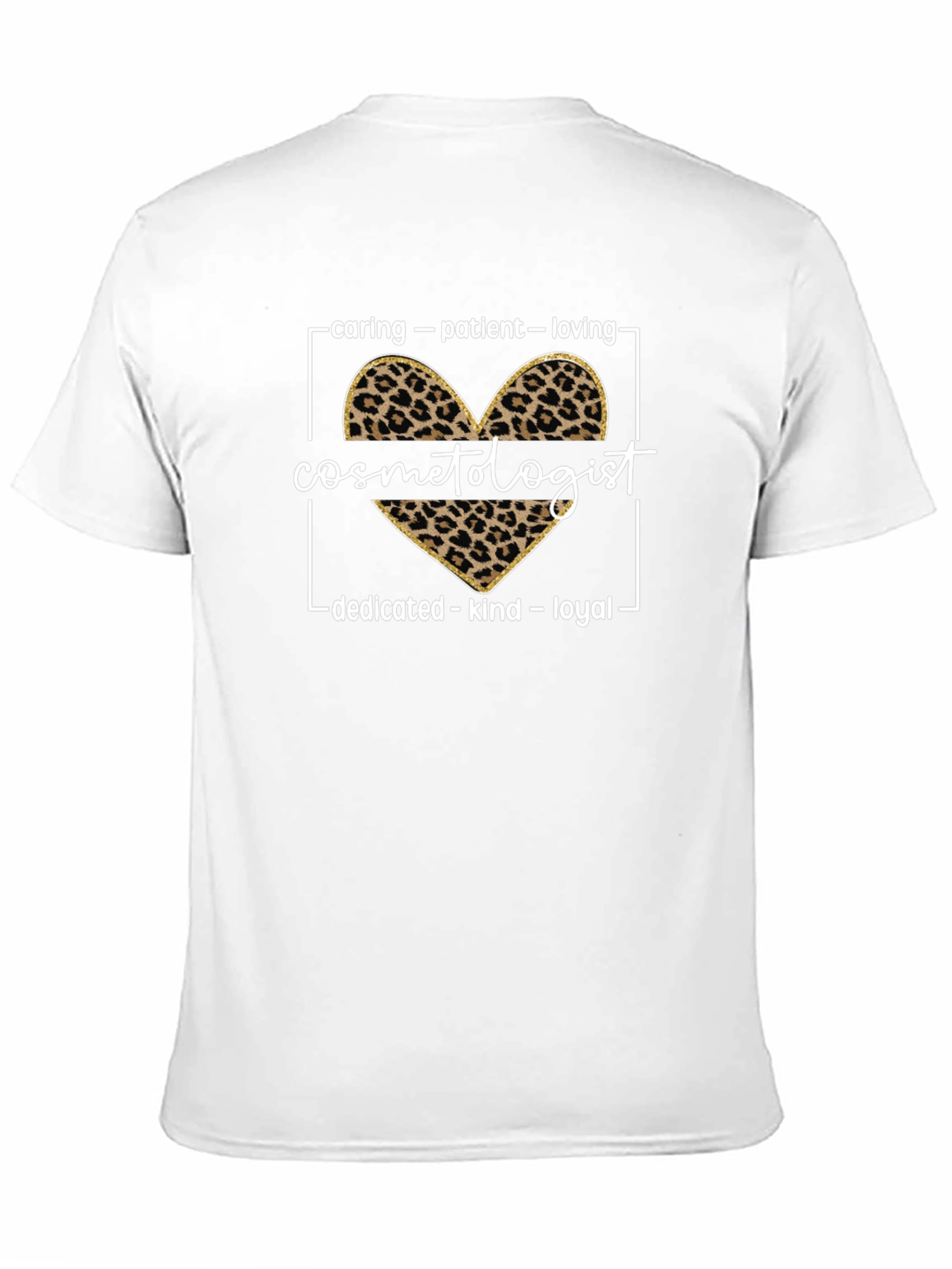Black Cosmetologist Leopard Heart Graphic Tee view 11