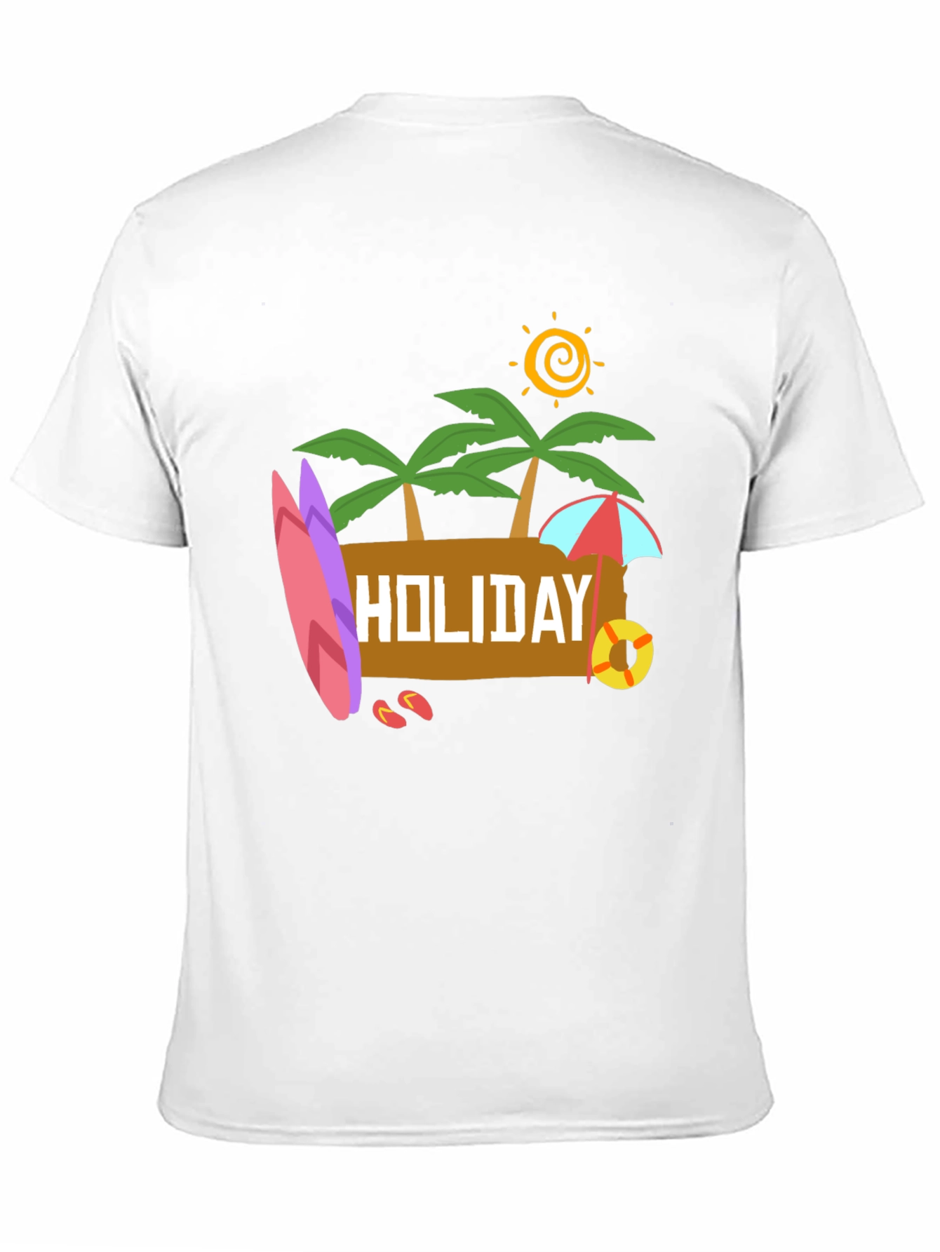 Black Holiday Beach T-Shirt - Black Cotton Tee view 11