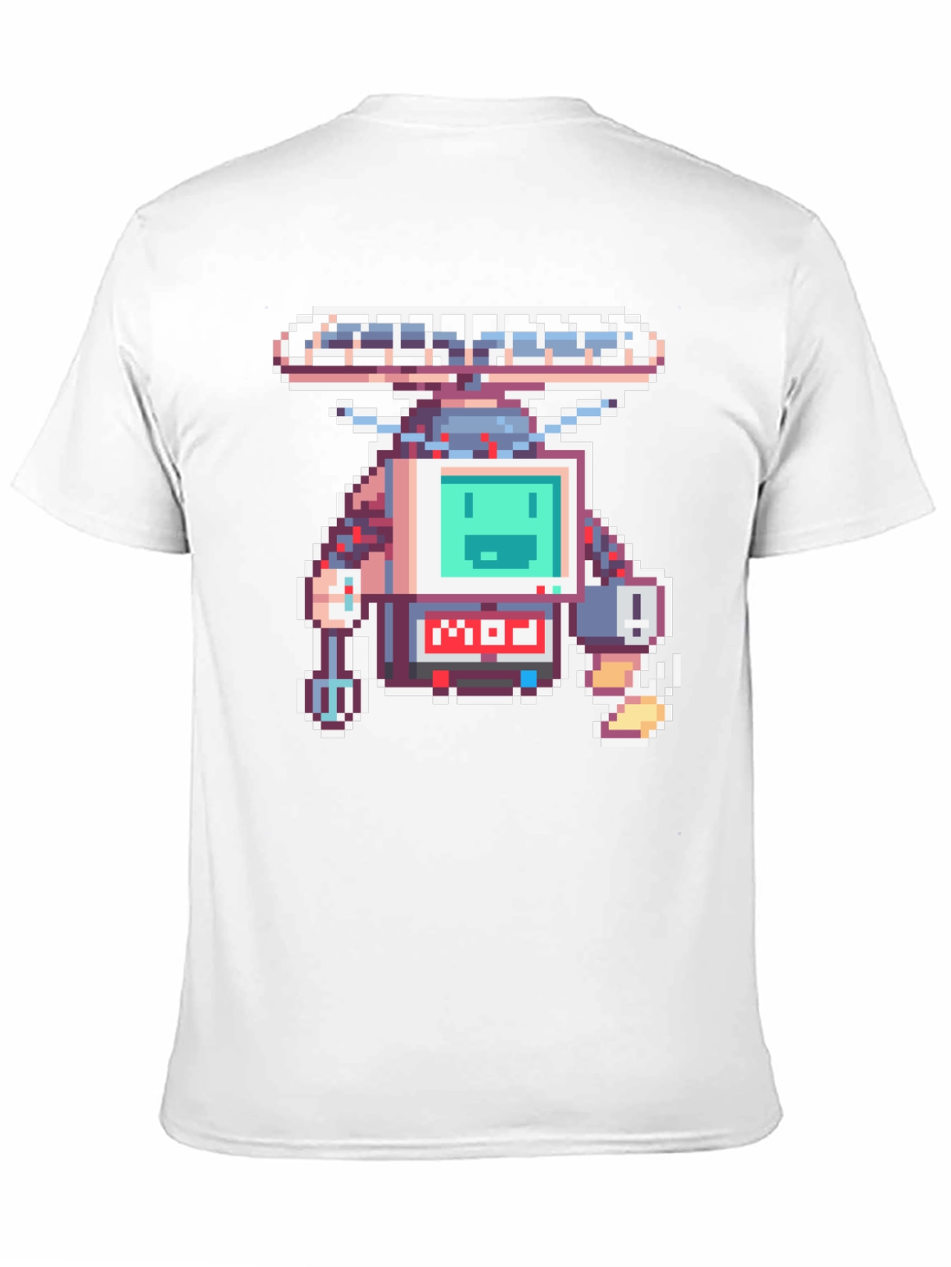 Black Retro Pixel Robot Graphic T-Shirt view 11