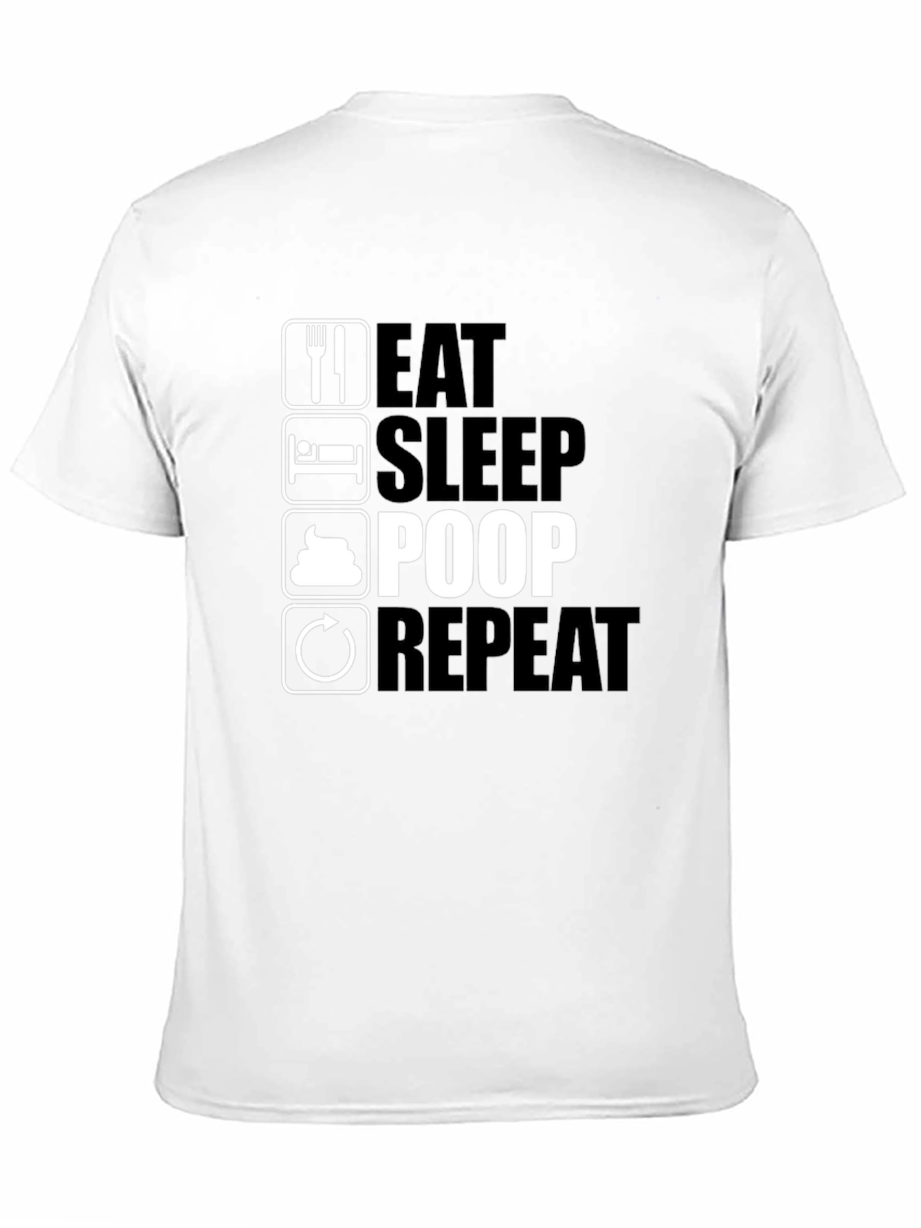 Black Eat Sleep Poop Repeat Black T-Shirt view 11