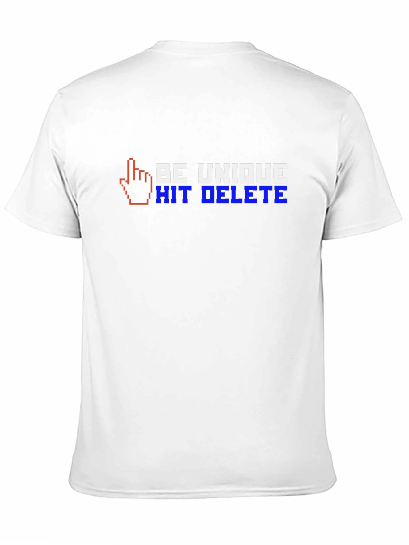 Black Be Unique T-Shirt - Hit Delete Funny Pixel Graphic Tee view 11