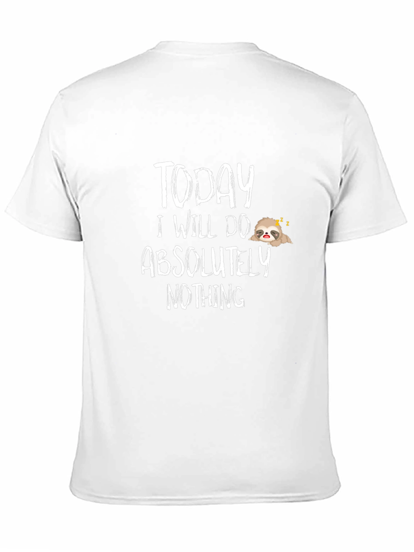 Black Funny Sloth 'Today I Will Do Nothing' Black T-Shirt view 11