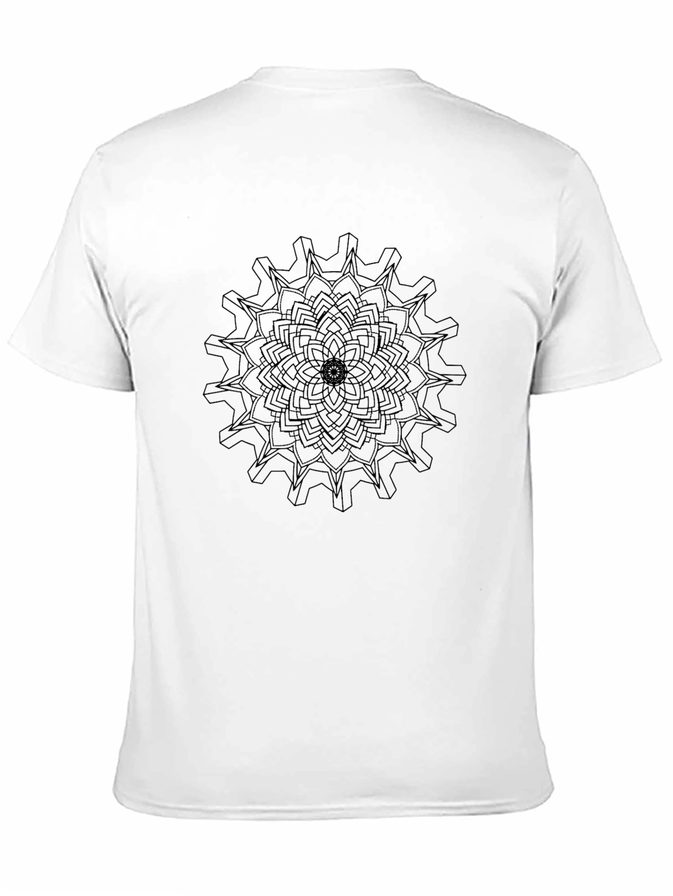Black Gear Mandala Black Graphic Tee - Modern Streetwear view 11
