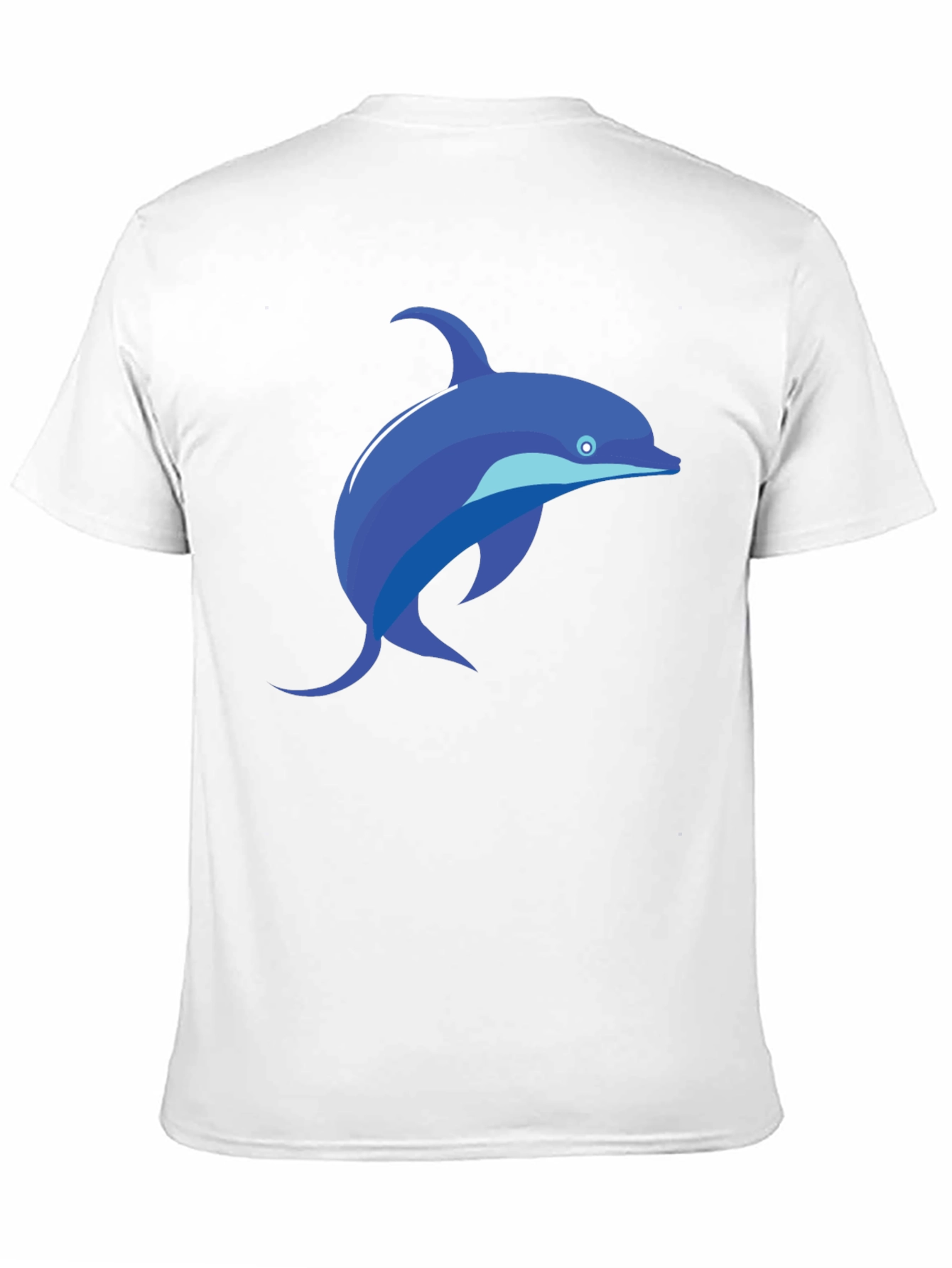 Black Black T-Shirt with Blue Dolphin Graphic Tee view 11