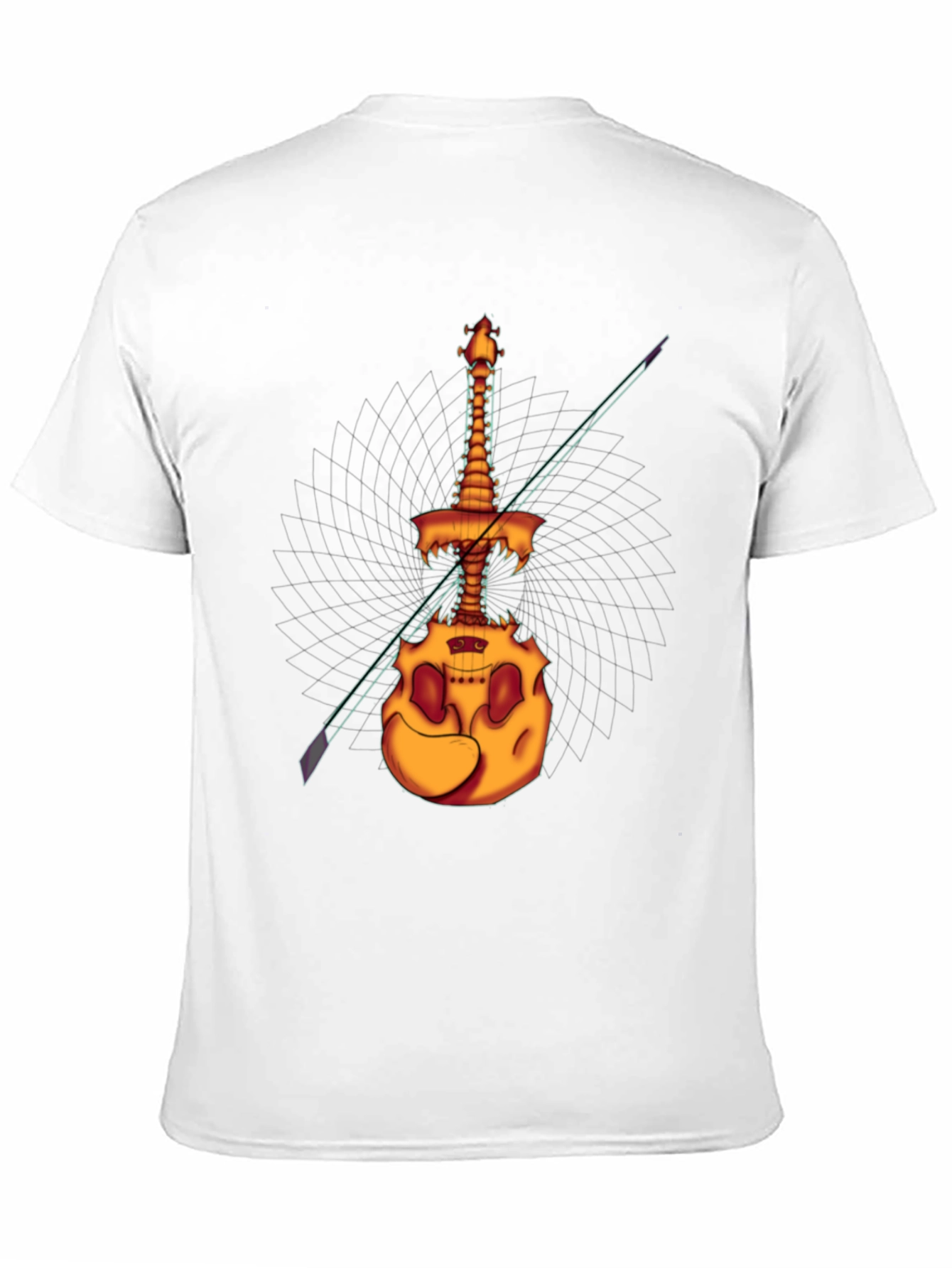 Black Spooky Skeleton Violin T-Shirt - Unique Halloween Design view 11