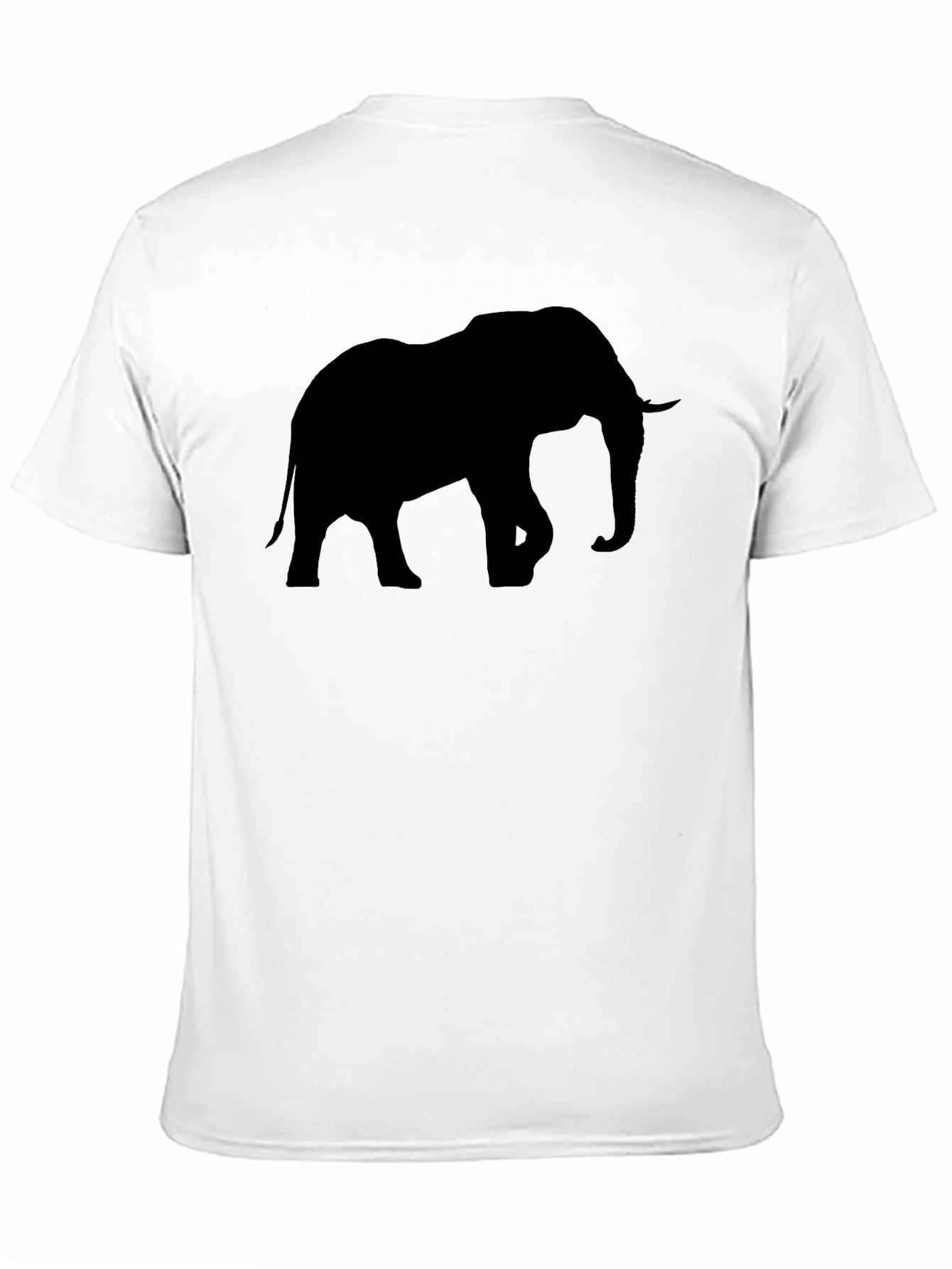 Black Elephant Silhouette Black T-Shirt view 11