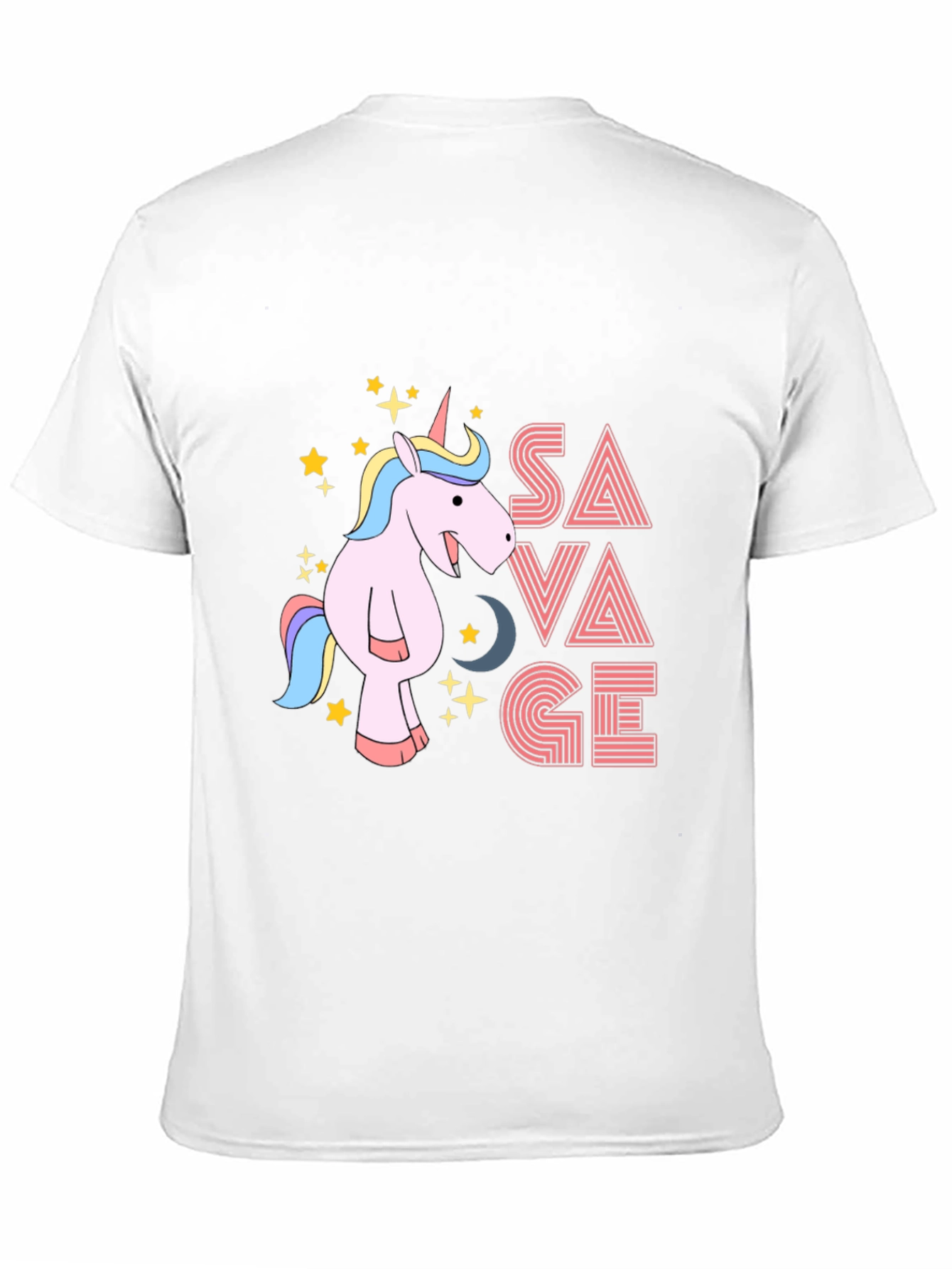 Black Savage Unicorn Graphic Tee - Black Cotton view 11