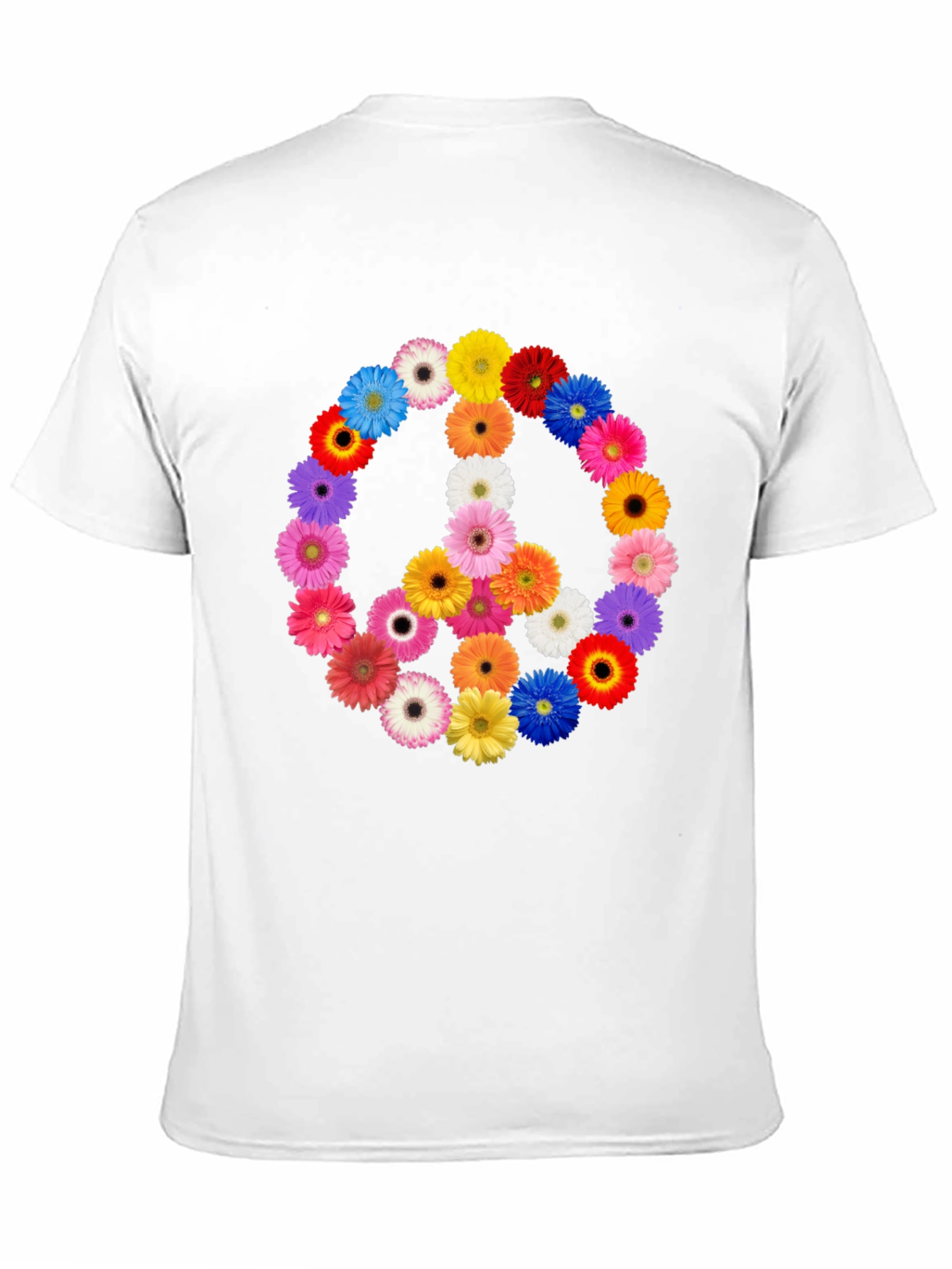 Black Floral Peace Sign Black T-Shirt view 11