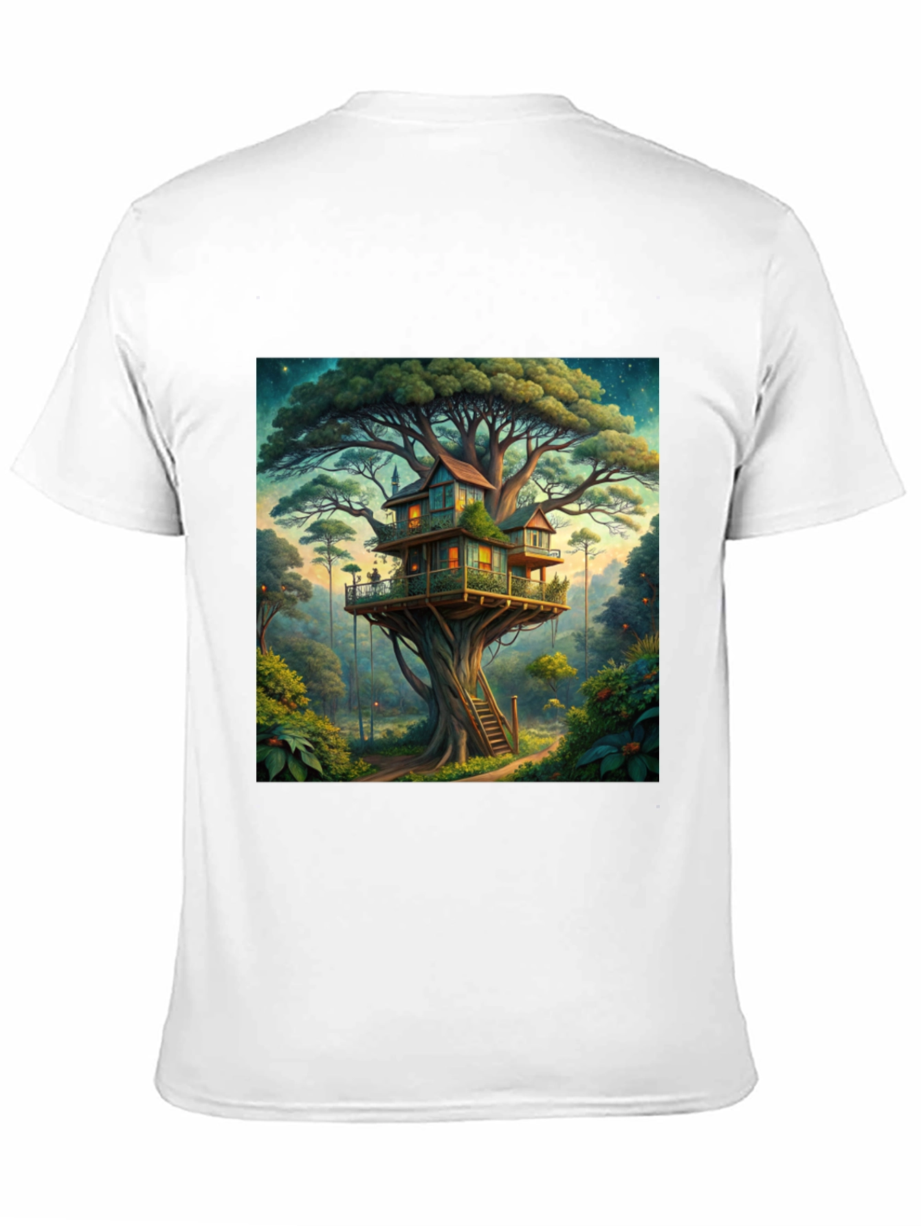 Black Treehouse Graphic Tee - Nature Lover's T-Shirt view 11