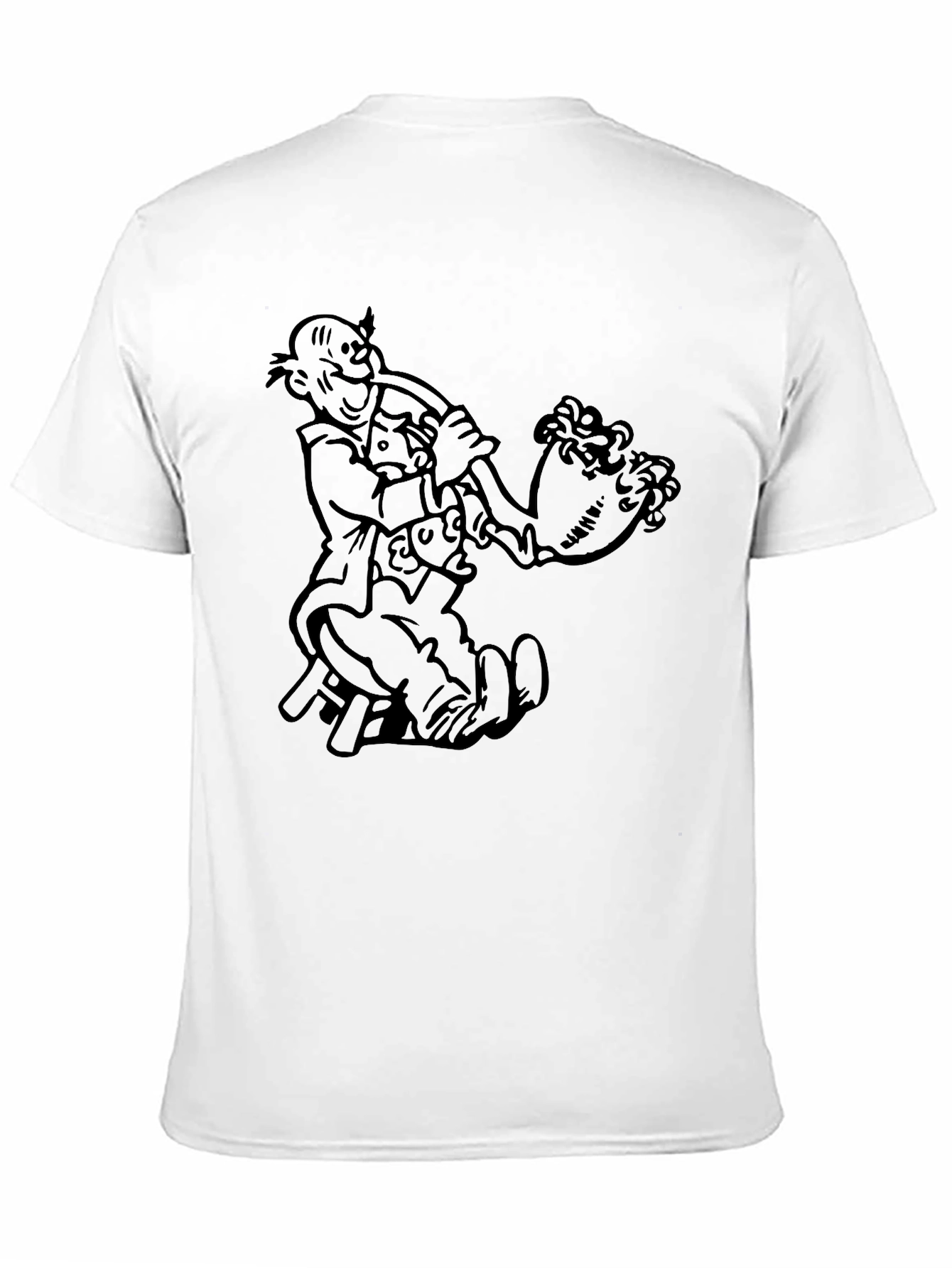 Black Cartoon Graphic Tee - Black view 11