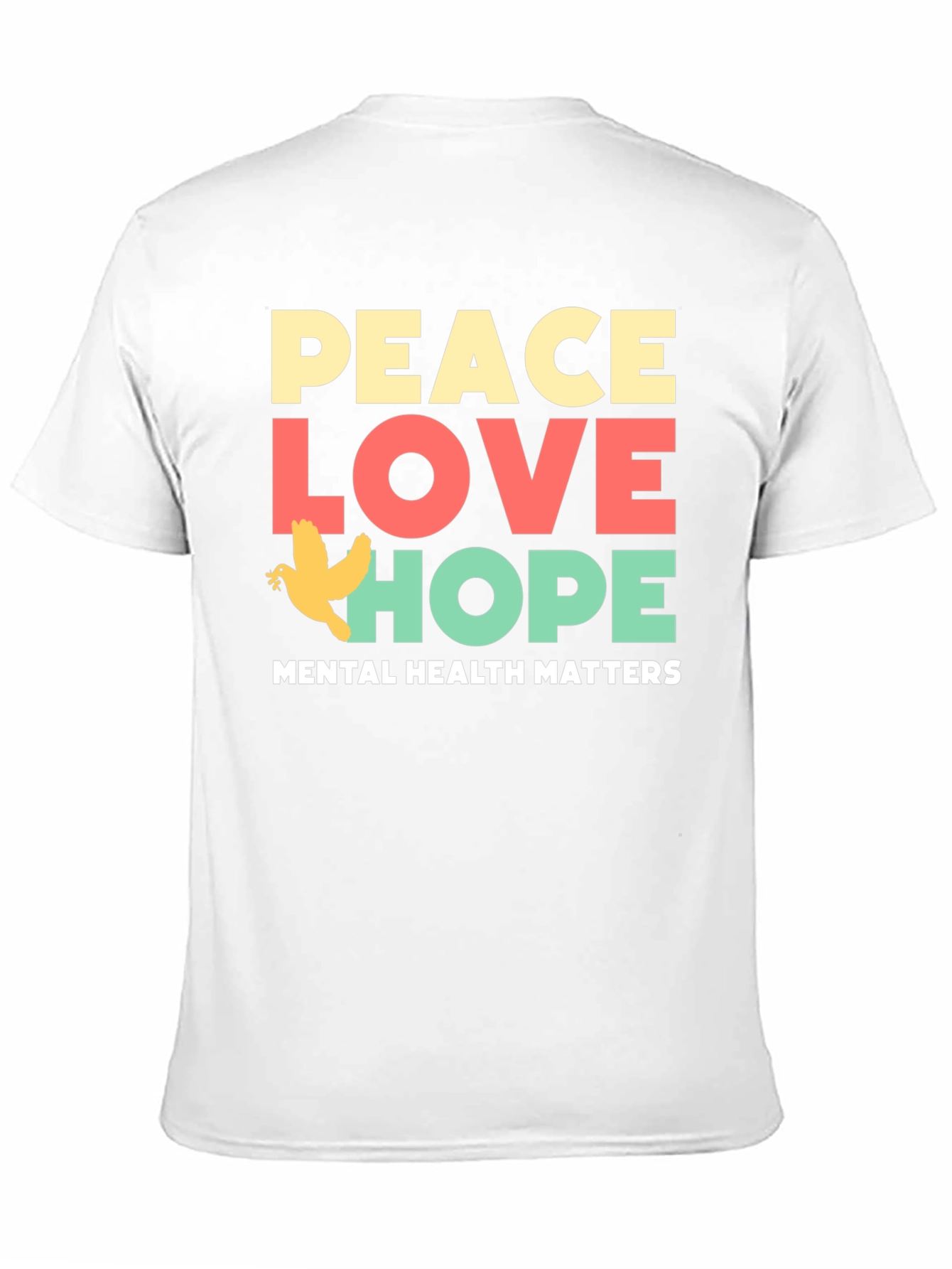 Black Peace Love Hope T-Shirt Mental Health Awareness Tee view 11