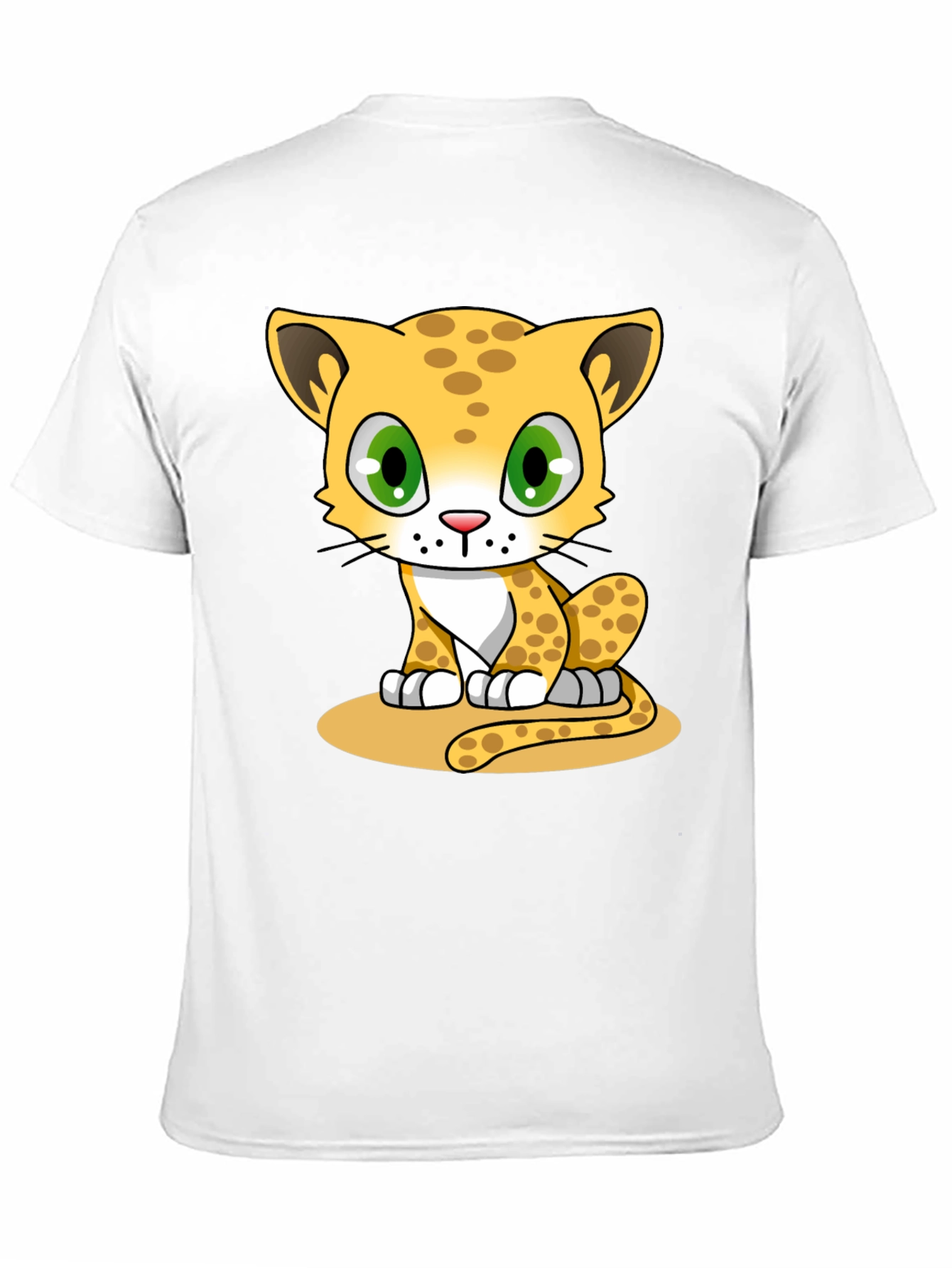 Black Cute Cartoon Leopard Print Black T-Shirt view 11