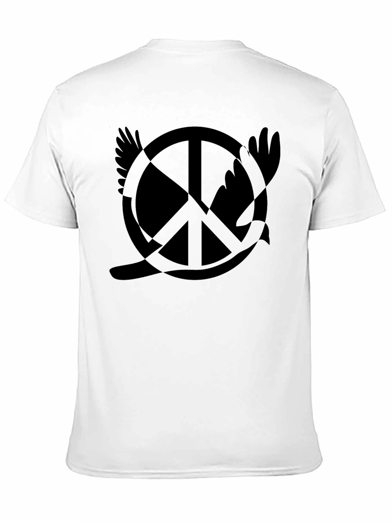 Black Peace Dove T-Shirt - Black Graphic Tee view 11