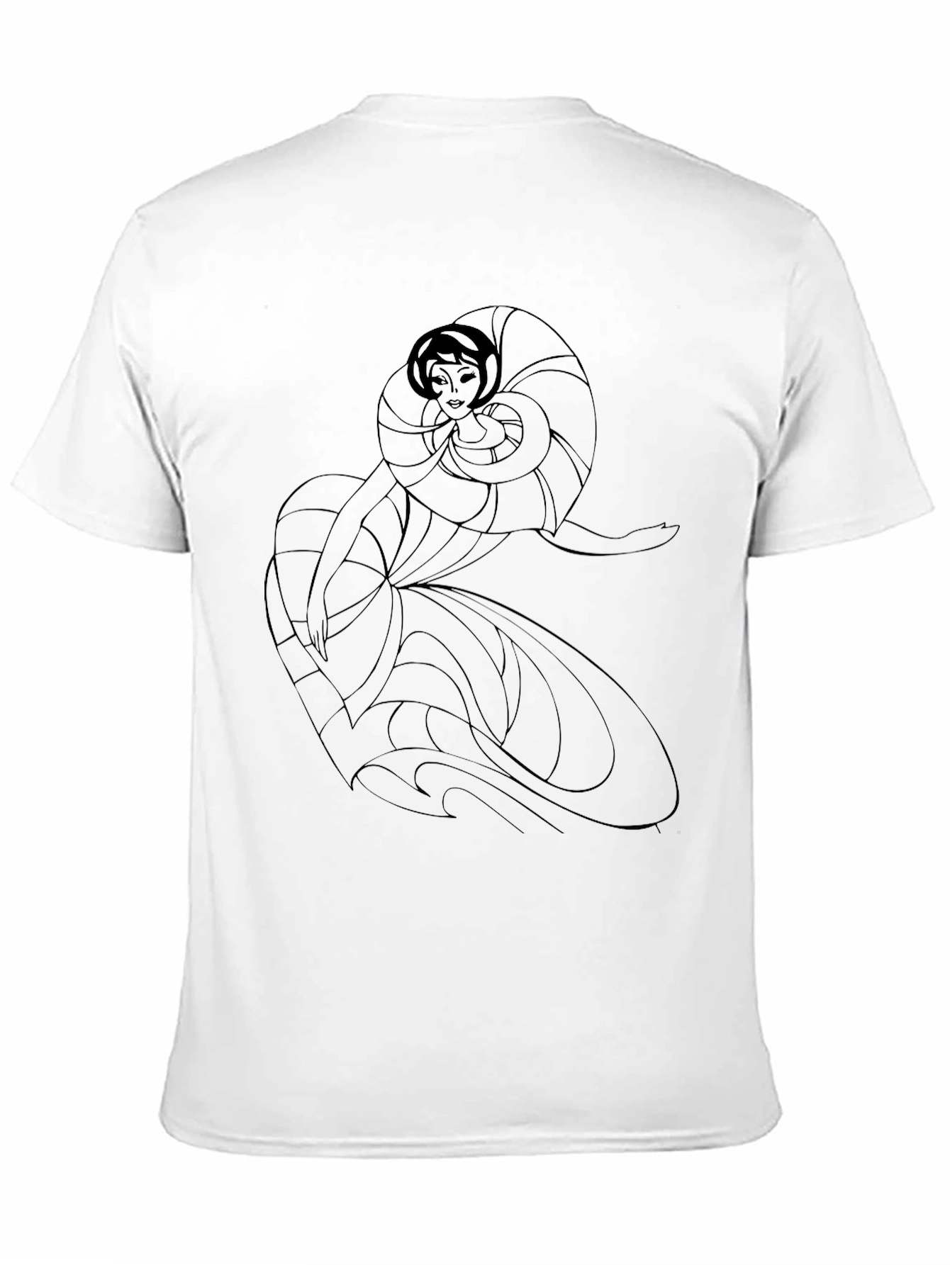 Black Elegant Woman Art Deco Black T-Shirt view 11