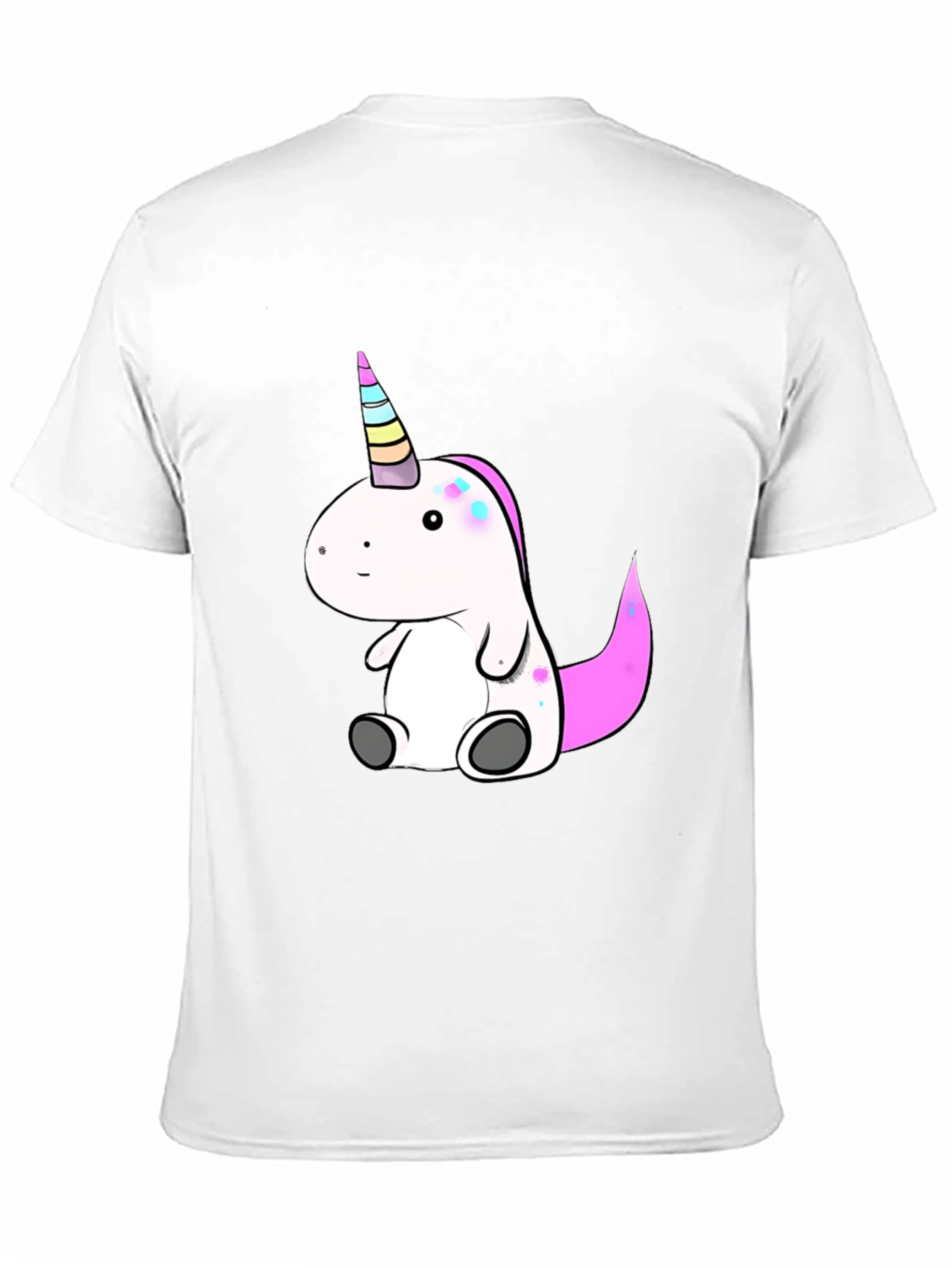 Black Cute Unicorn Graphic Tee - Black Cotton T-Shirt view 11