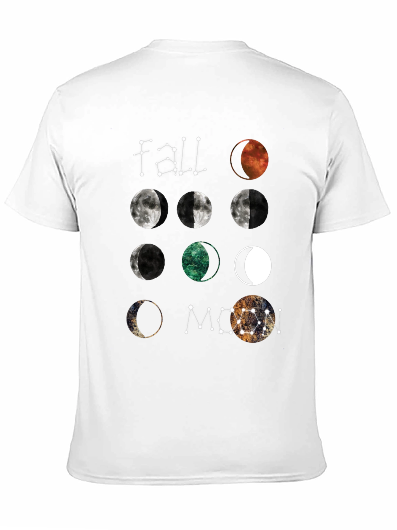 Black Moon Phases Graphic T-Shirt - Celestial Design view 11