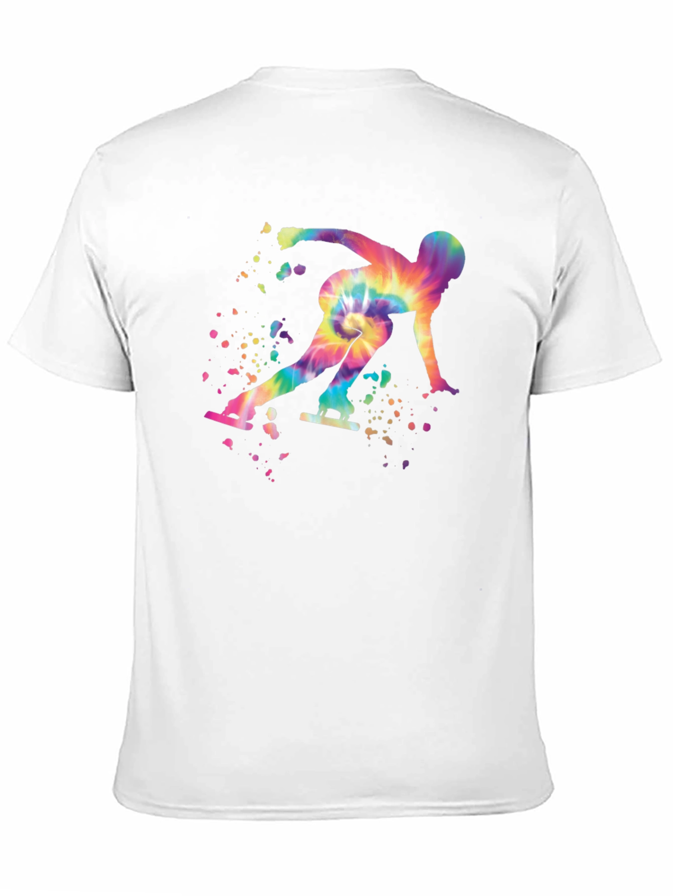 Black Skater Graphic Tee - Tie Dye Silhouette - Black Cotton Shirt view 11