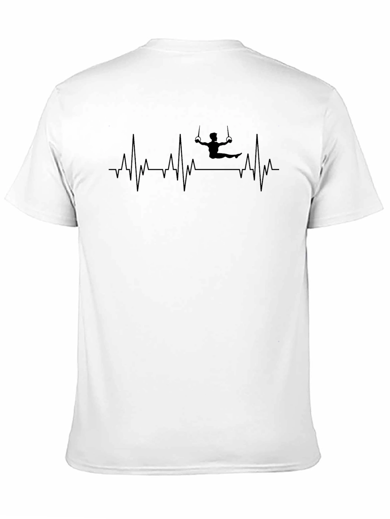Black Gymnast Heartbeat T-Shirt - Rings Design view 11