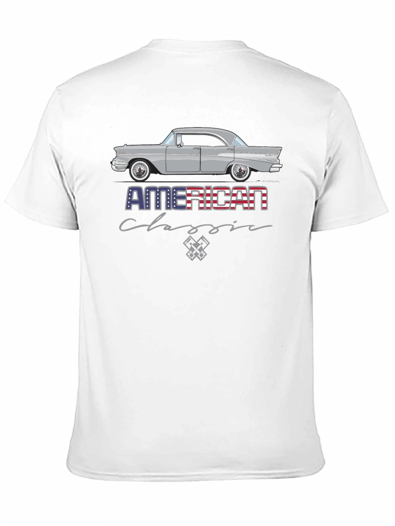 Black American Classic Car T-Shirt view 11