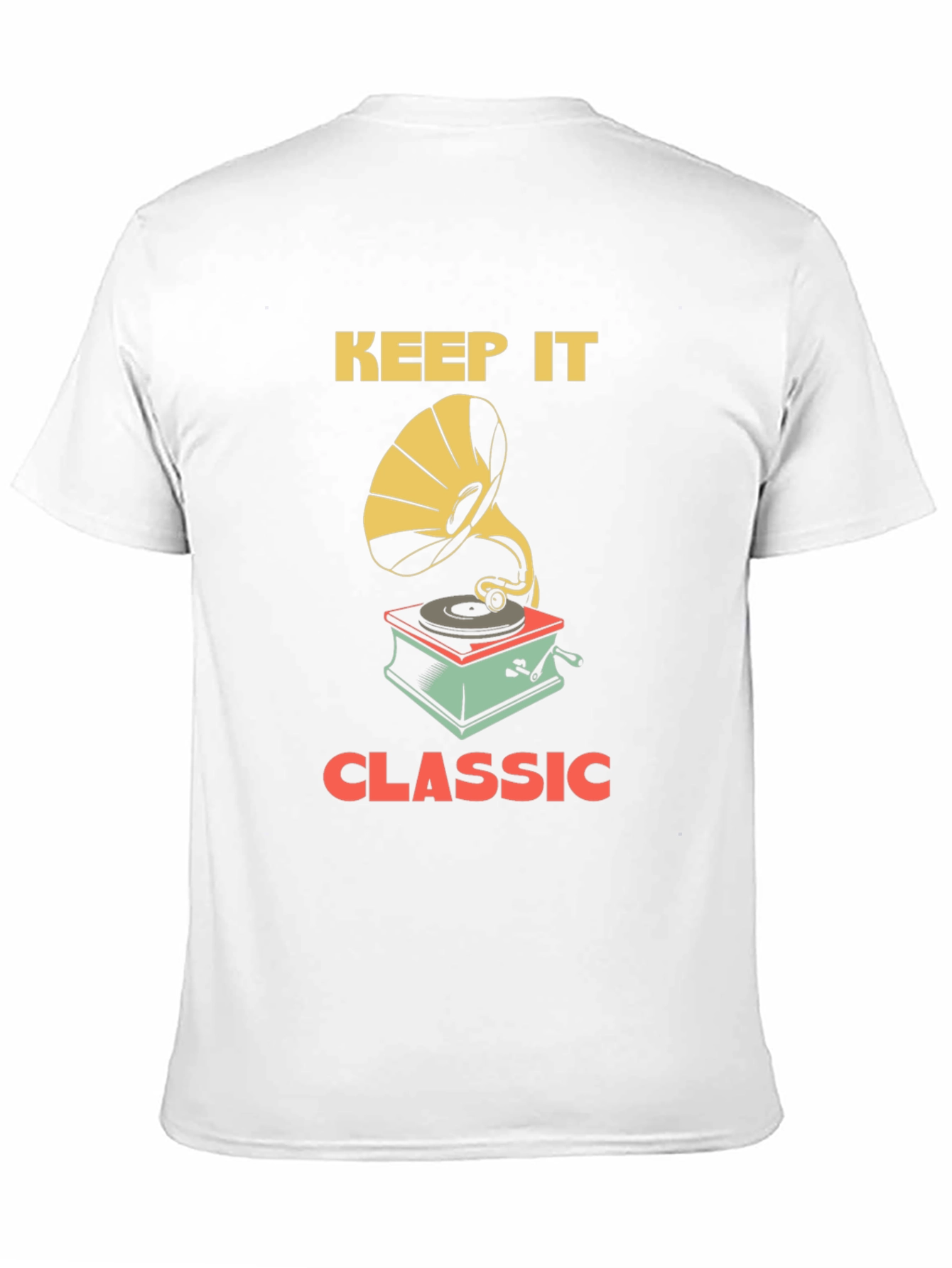 Black Keep It Classic Tee - Vintage Gramophone Design view 11