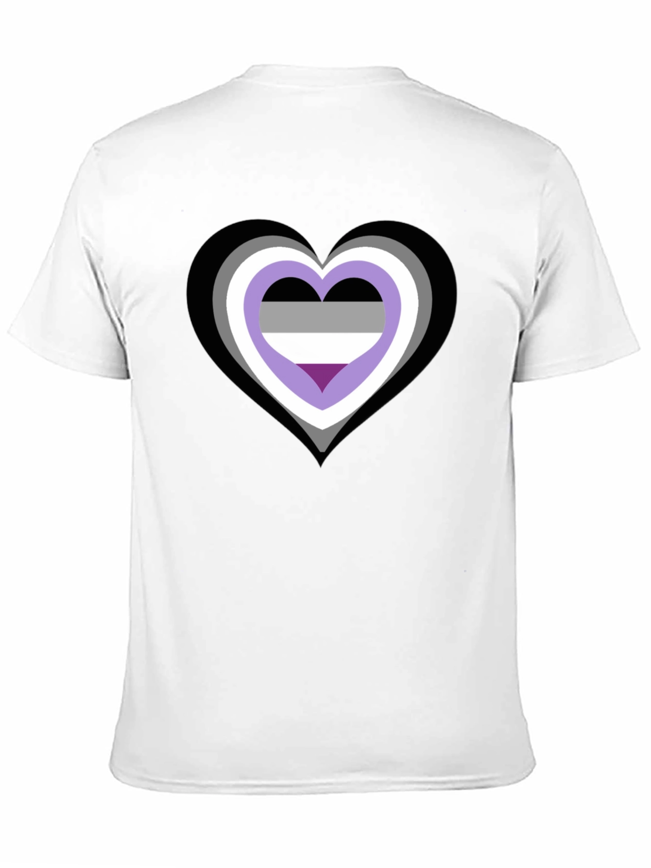 Black Asexual Pride Heart Graphic Tee - Black Cotton Blend view 11