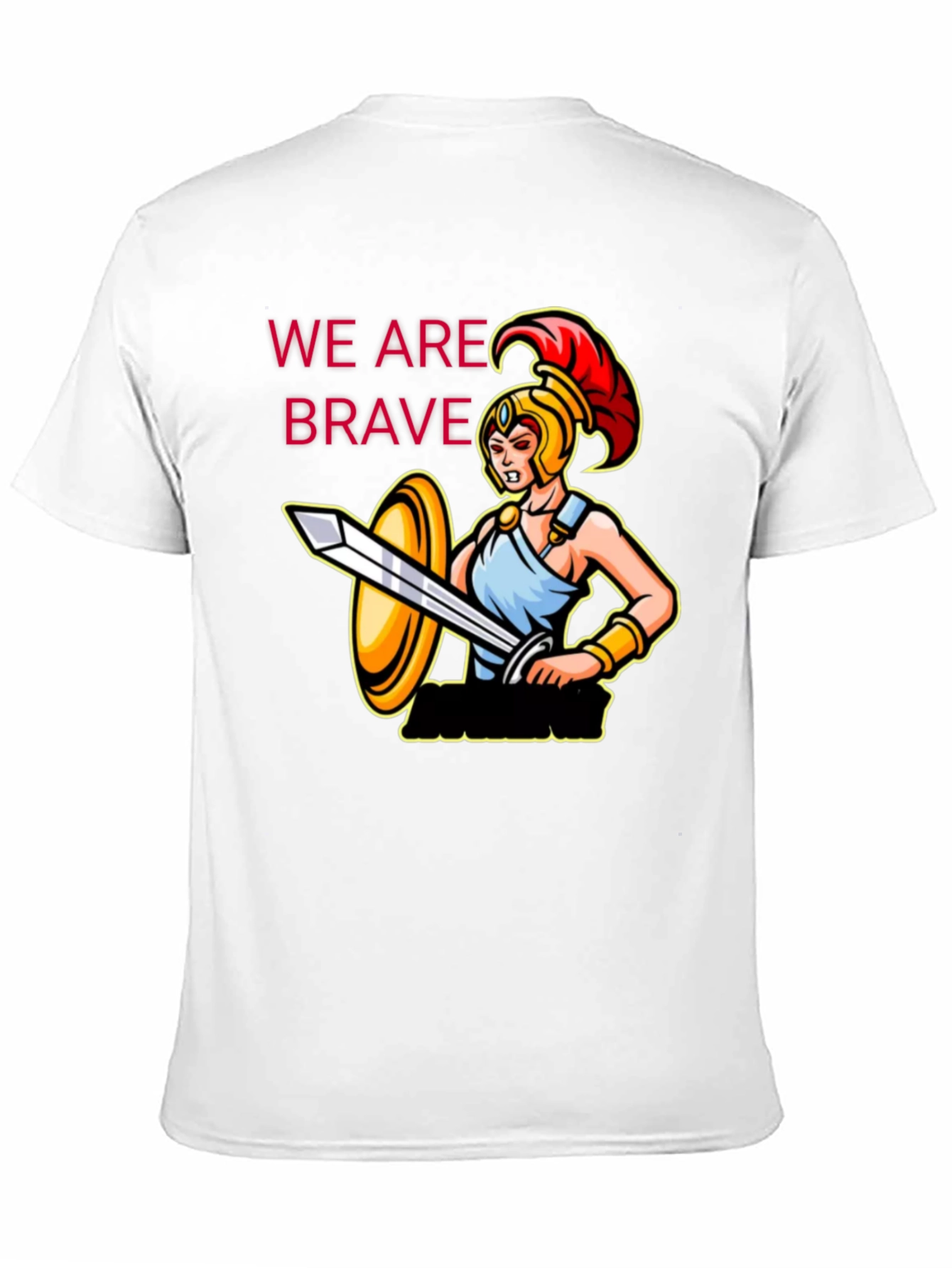 Black Brave Warrior Graphic Tee - Black Cotton T-Shirt view 11