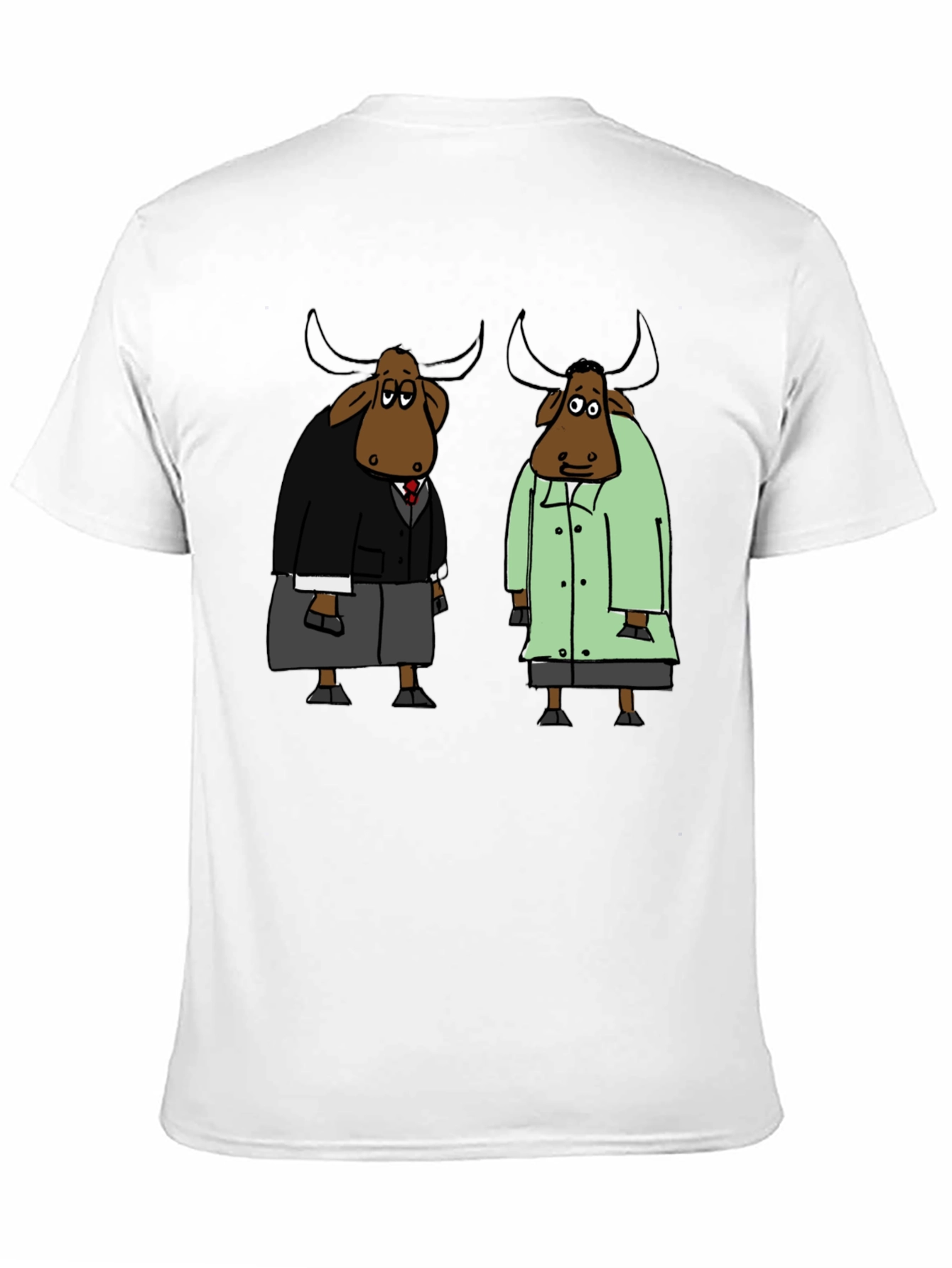 Black Cartoon Buffalo Black T-Shirt view 11