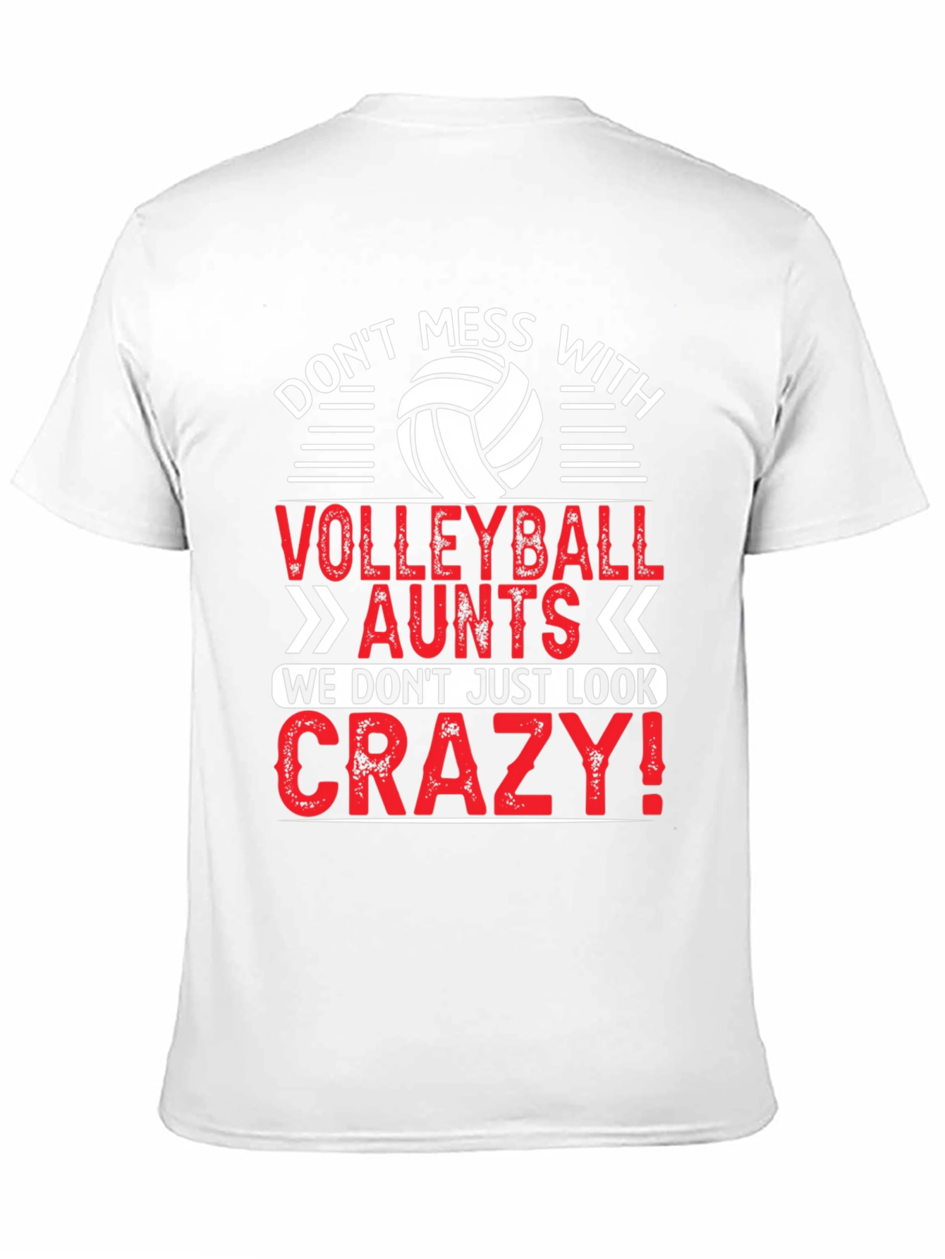 Black Volleyball Aunts Crazy Look T-Shirt view 11