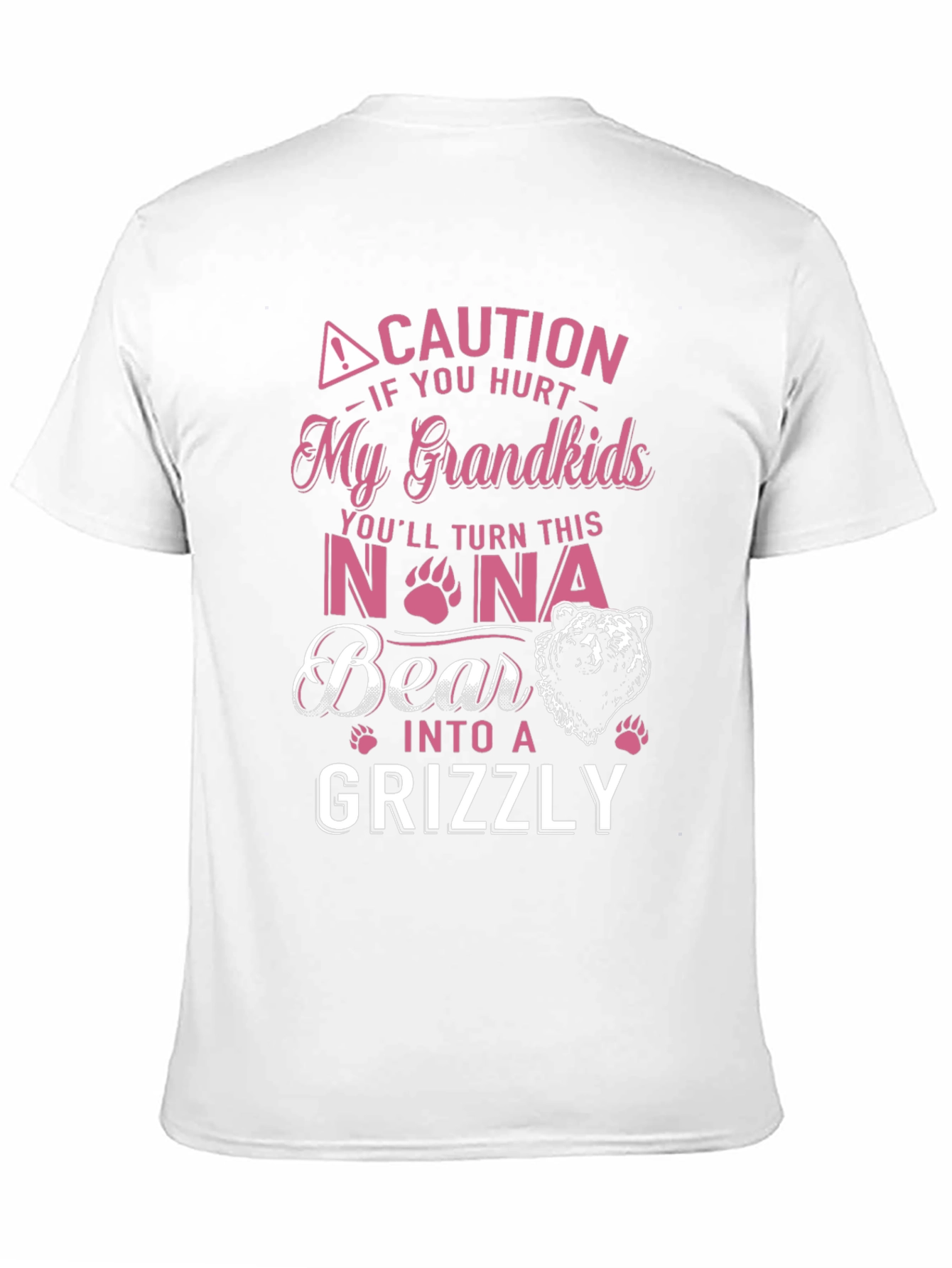 Black Caution Hurt My Grandkids Nona Bear Grizzly T-Shirt view 11