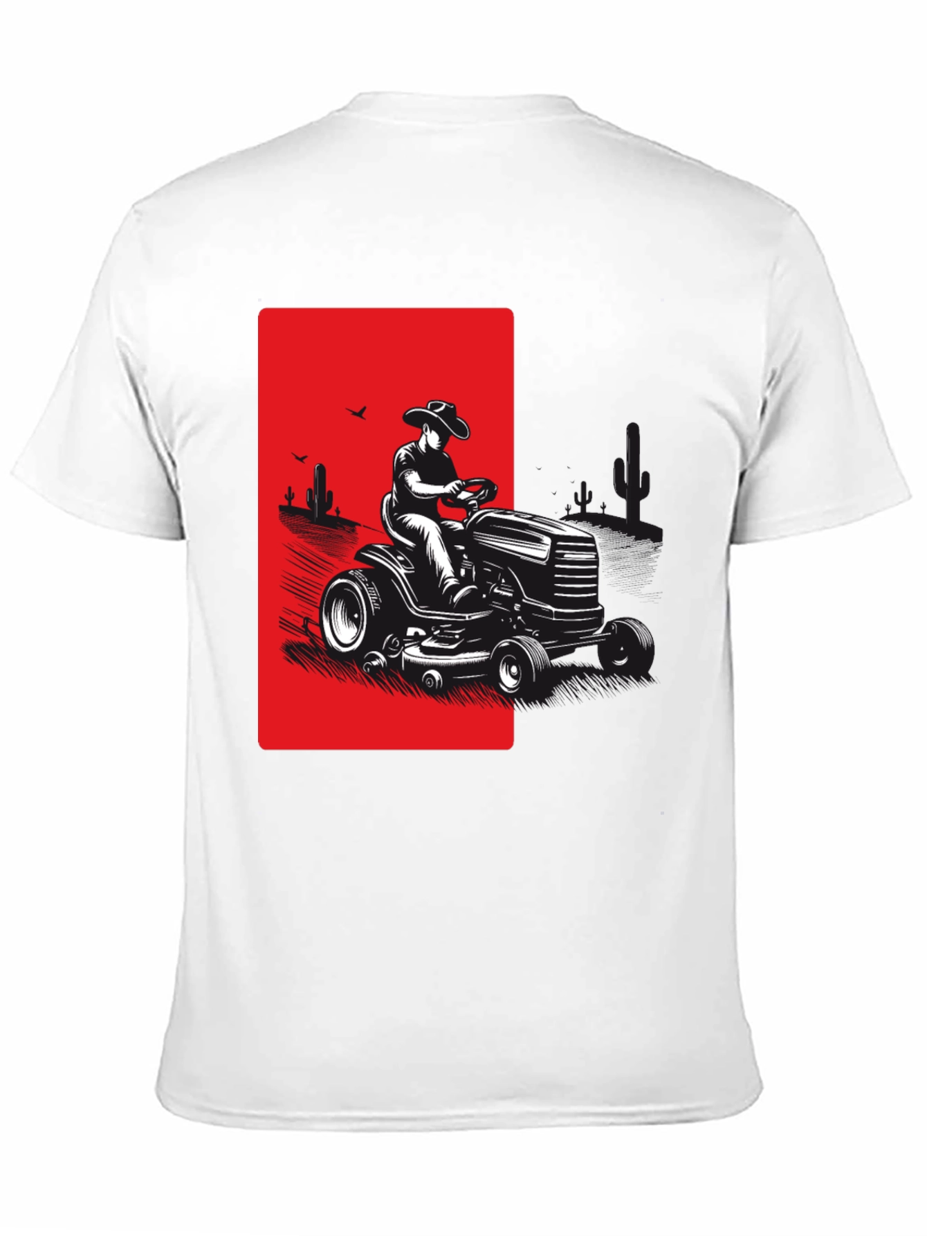 Black Cowboy Lawn Mower Graphic Tee - Black view 11