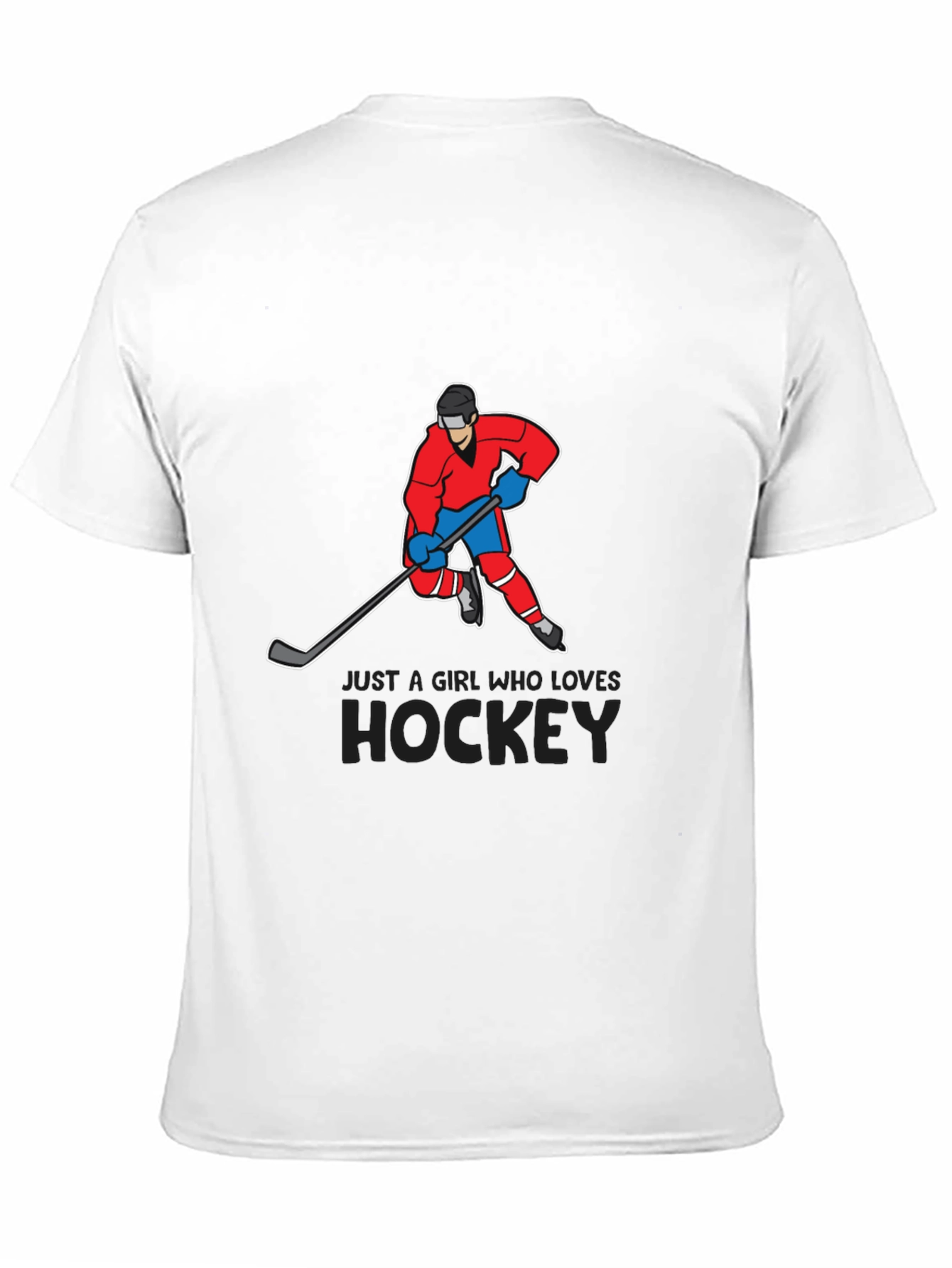 Black Hockey Lover T-Shirt - Just a Girl Who Loves Hockey Tee view 11