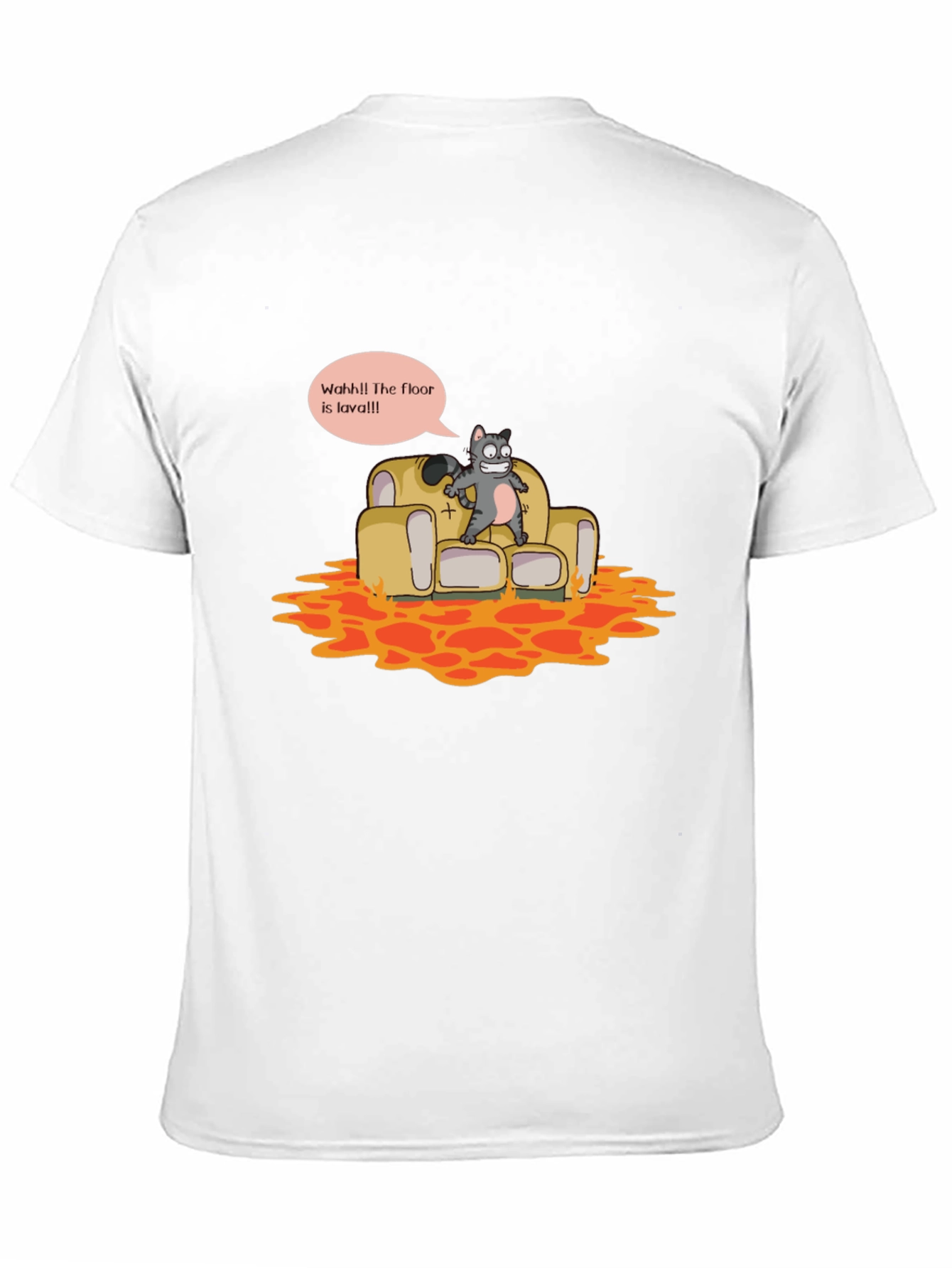 Black The Floor is Lava Funny Graphic Tee view 11