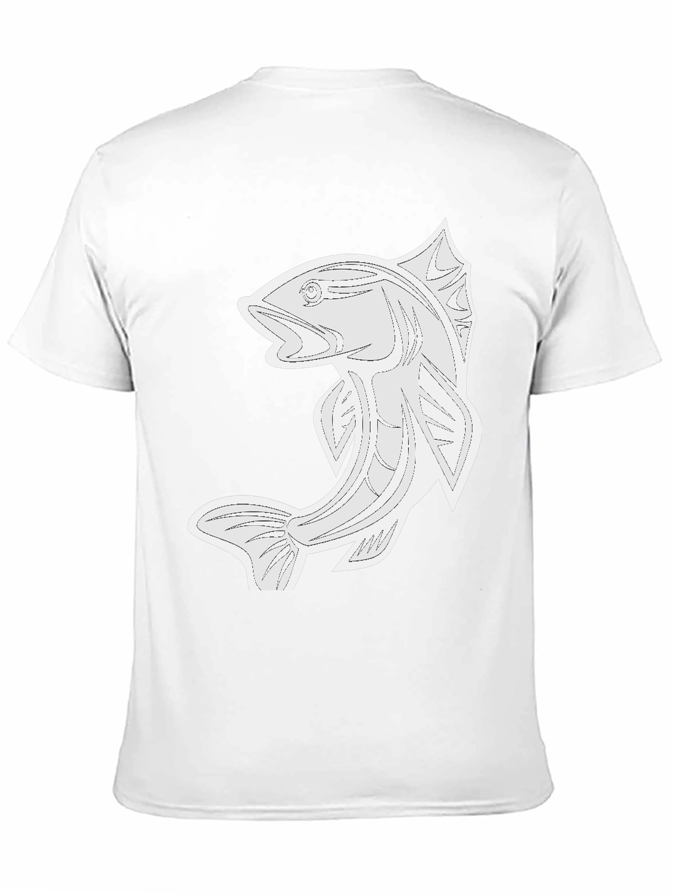 Black Black Graphic Tee - Fish Design view 11